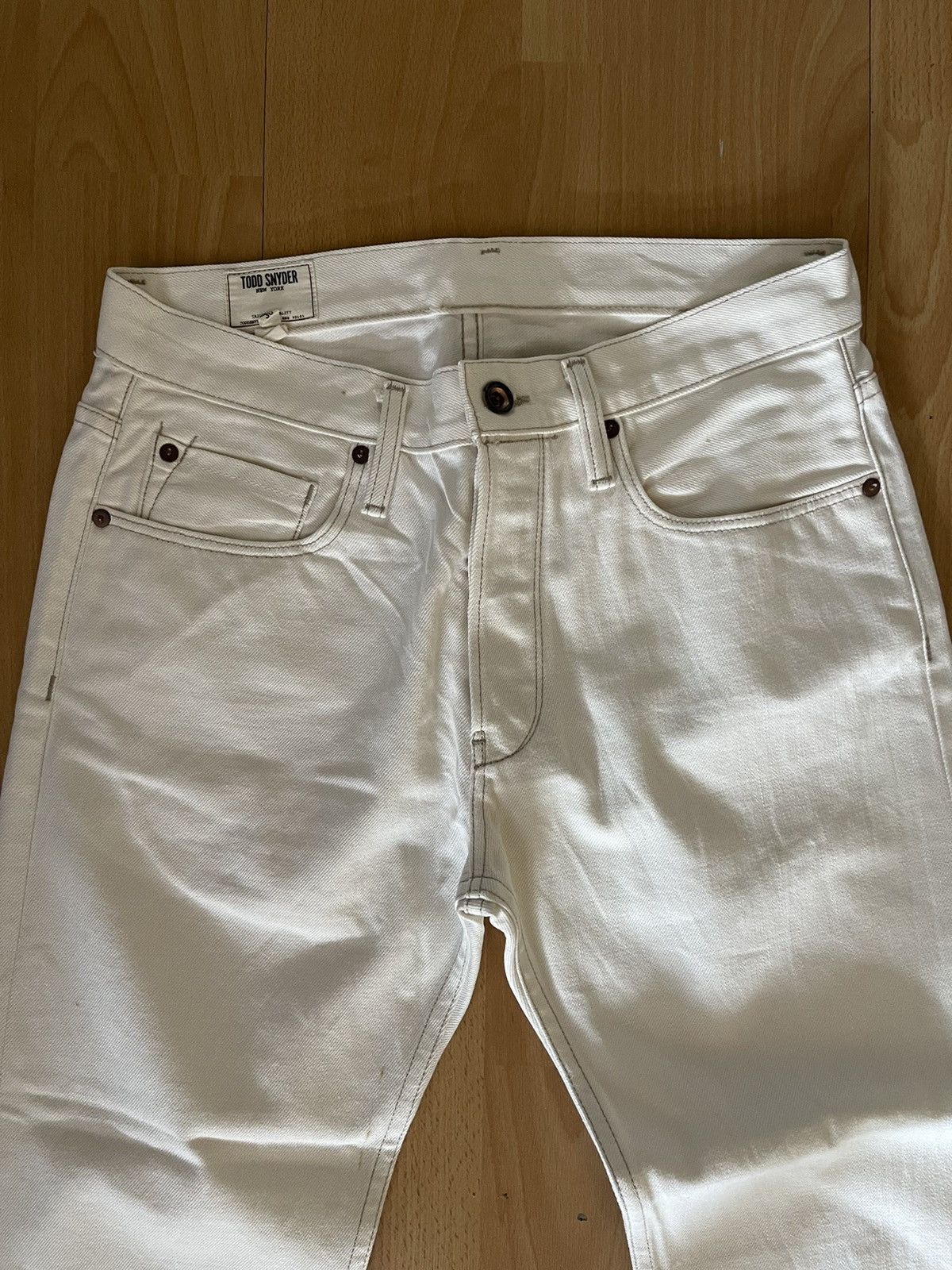 Todd Snyder Todd Snyder Frayed White Jeans Size US 30 / EU 46 - 2 Thumbnail
