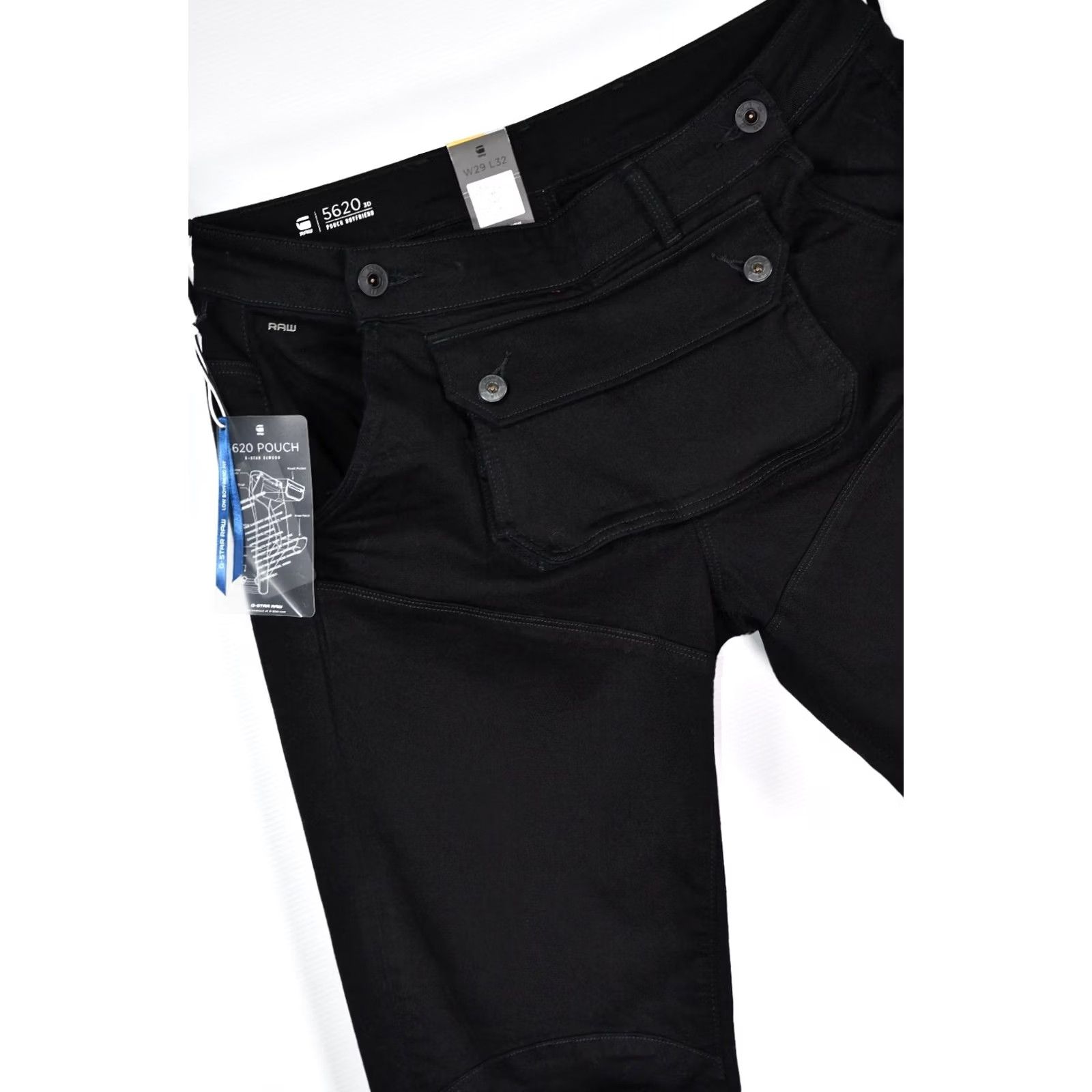 G-Star G-Star 5620 3D Pouch Boyfriend WMN Black Denim Stretch Jeans W29 L32 Women Size 29" - 4 Thumbnail