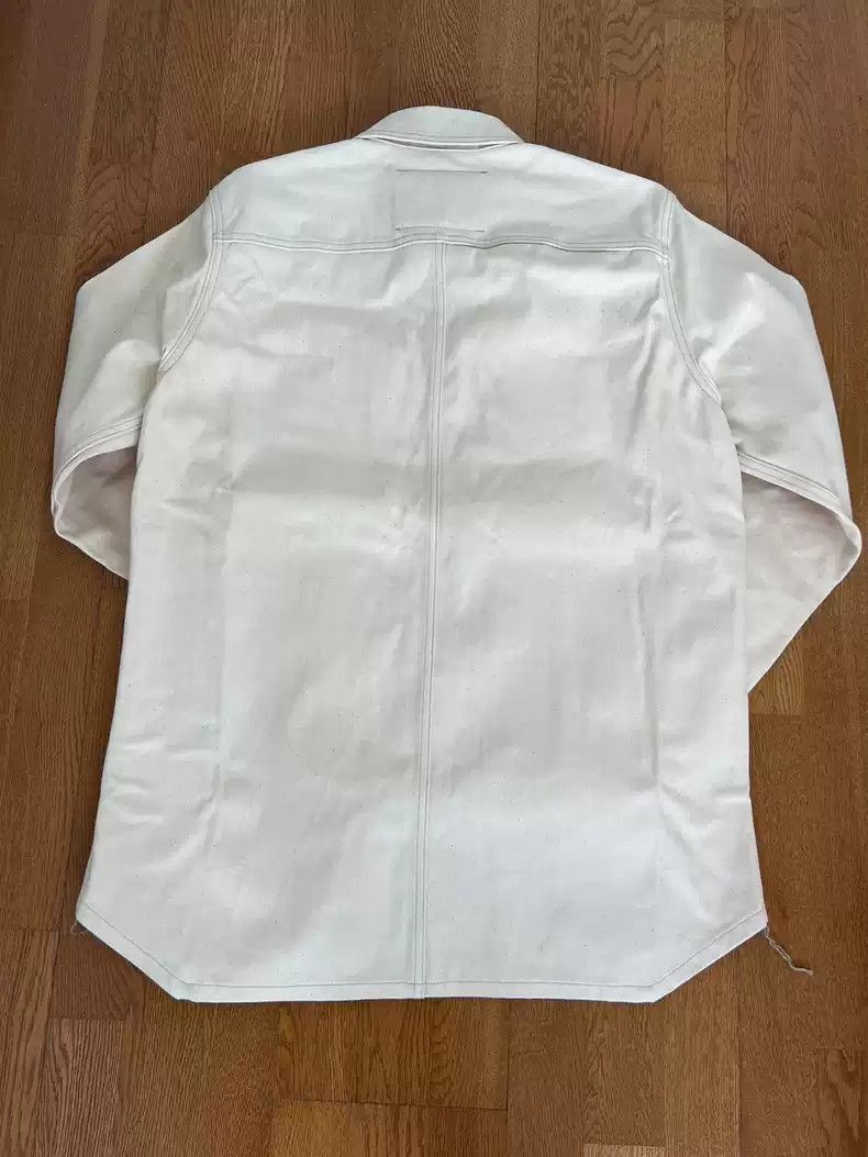 Rick Owens Rick Owens Rick Owens Milky white denim double pocket coat Size US XL / EU 56 / 4 - 2 Thumbnail
