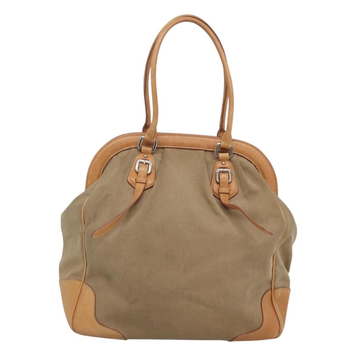 Prada PRADA Tote Bag Canvas Beige Silver Size ONE SIZE - 3 Thumbnail