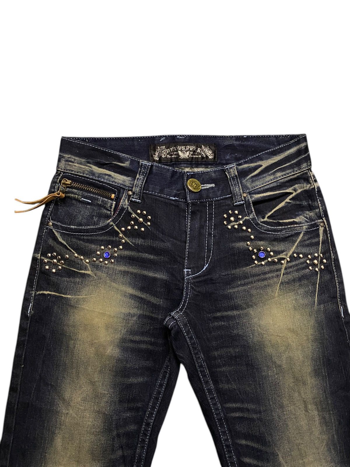 If Six Was Nine Red Pepper Attitude Studded Jeans Size US 29 - 6 Thumbnail