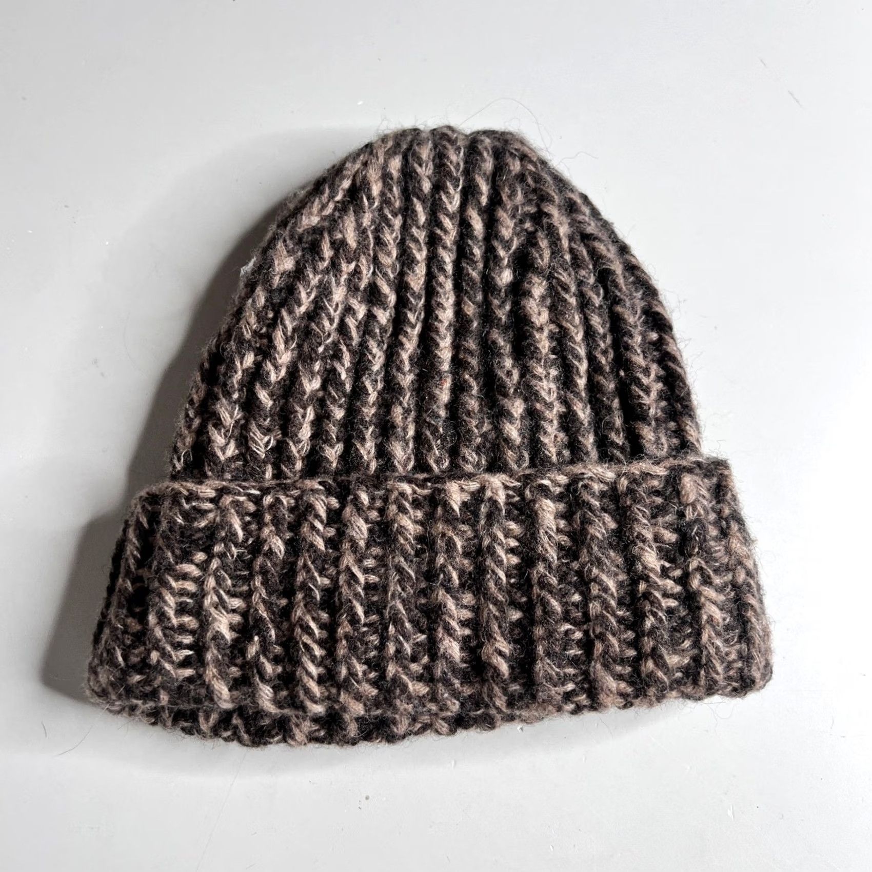 Abercrombie & Fitch Abercrombie & Fitch Brown Marled Wool Alpaca Blend Chunky Ribbed Knit Beanie Hat Size ONE SIZE - 4 Thumbnail