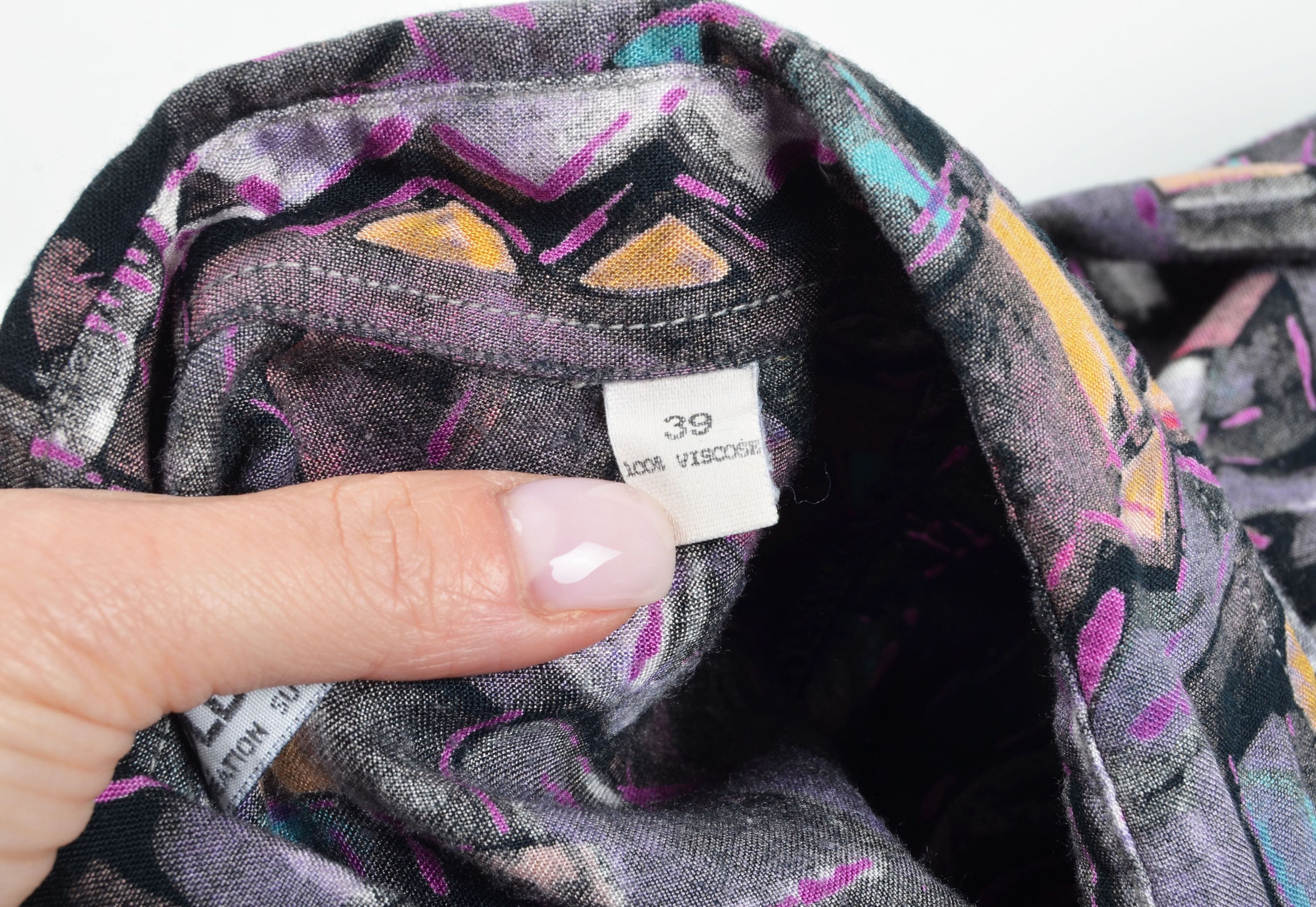 Vintage Vintage 90's Coldor Swiss Abstract Print Long Sleeve Shirt Size US M / EU 48-50 / 2 - 6 Thumbnail