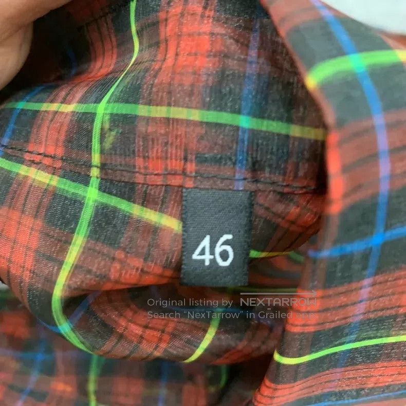 Raf Simons Raf Simons Red bubble gauze plaid shirt with short sleeves Size US S / EU 44-46 / 1 - 3 Thumbnail