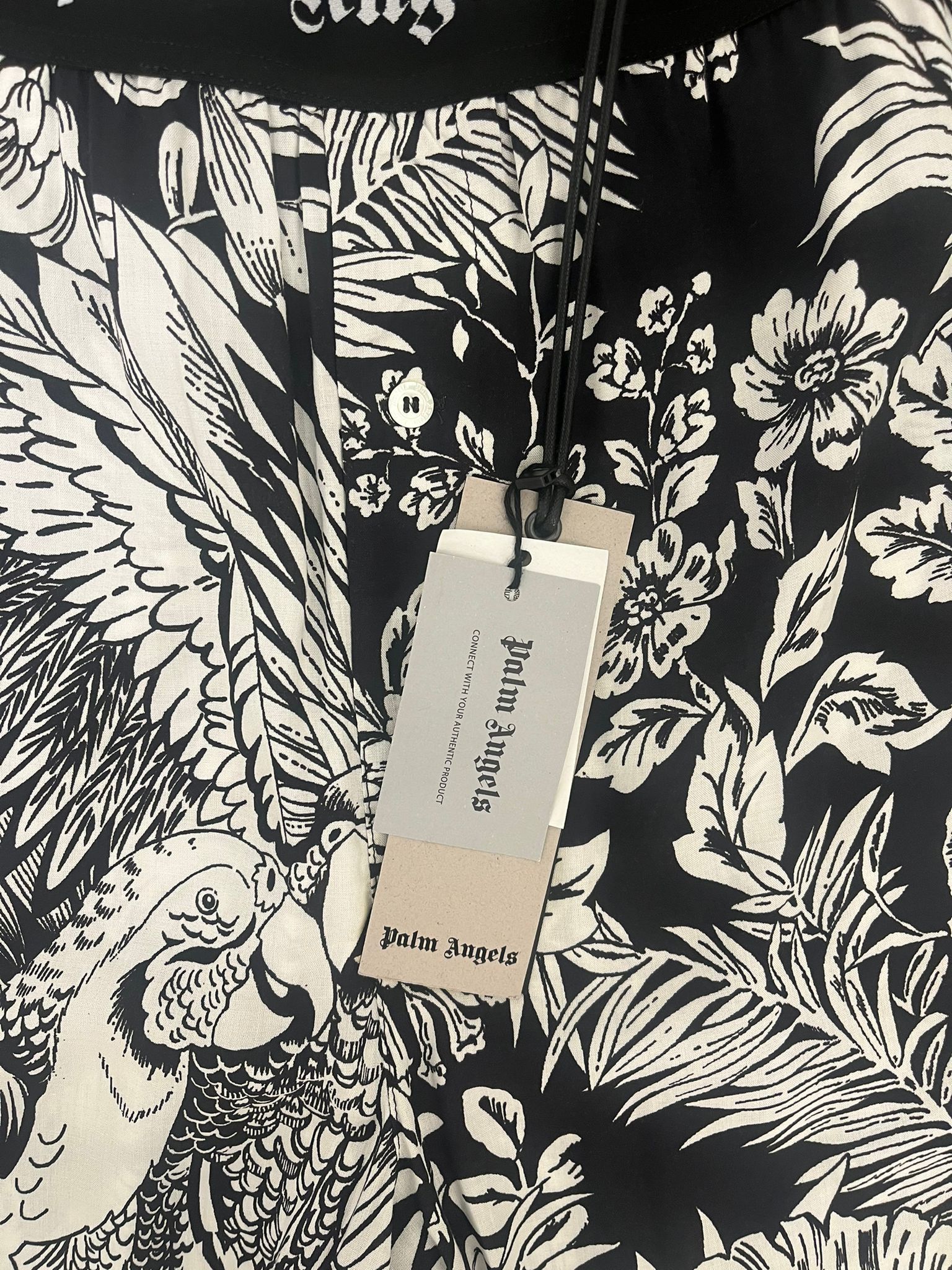 Palm Angels o1c11t2y0823 Jungla Parrots Pajama Pants in Black & White Size US 32 / EU 48 - 6 Thumbnail
