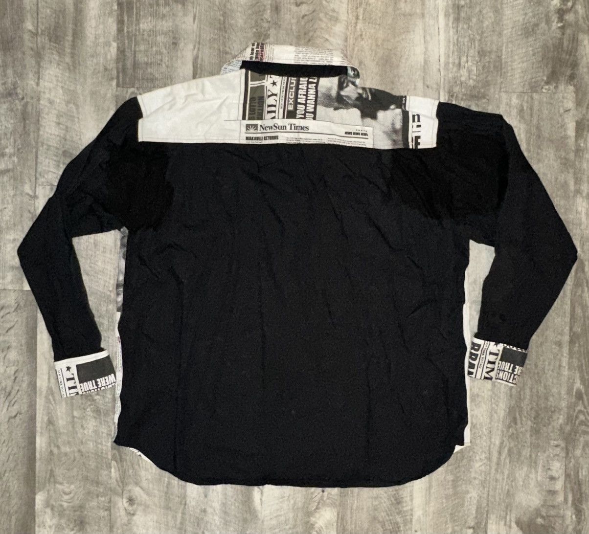 Makaveli MAKAVELI Mens XXXL Tupac Newspaper Print Button Shirt Size US XXL / EU 58 / 5 - 2 Thumbnail
