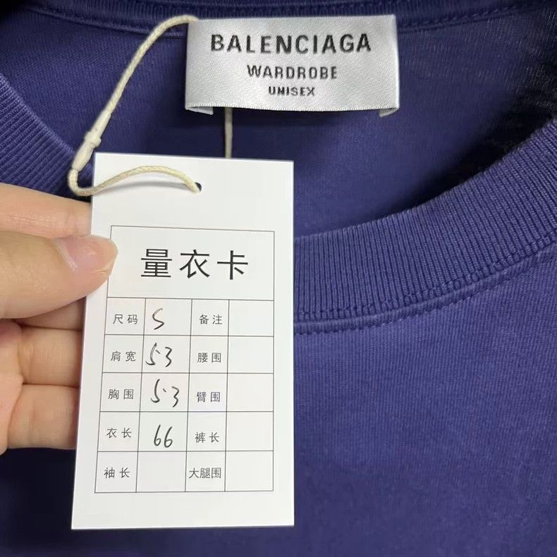Balenciaga Balenciaga Navy monogrammed straight short sleeve T-shirt Size US S / EU 44-46 / 1 - 2 Thumbnail