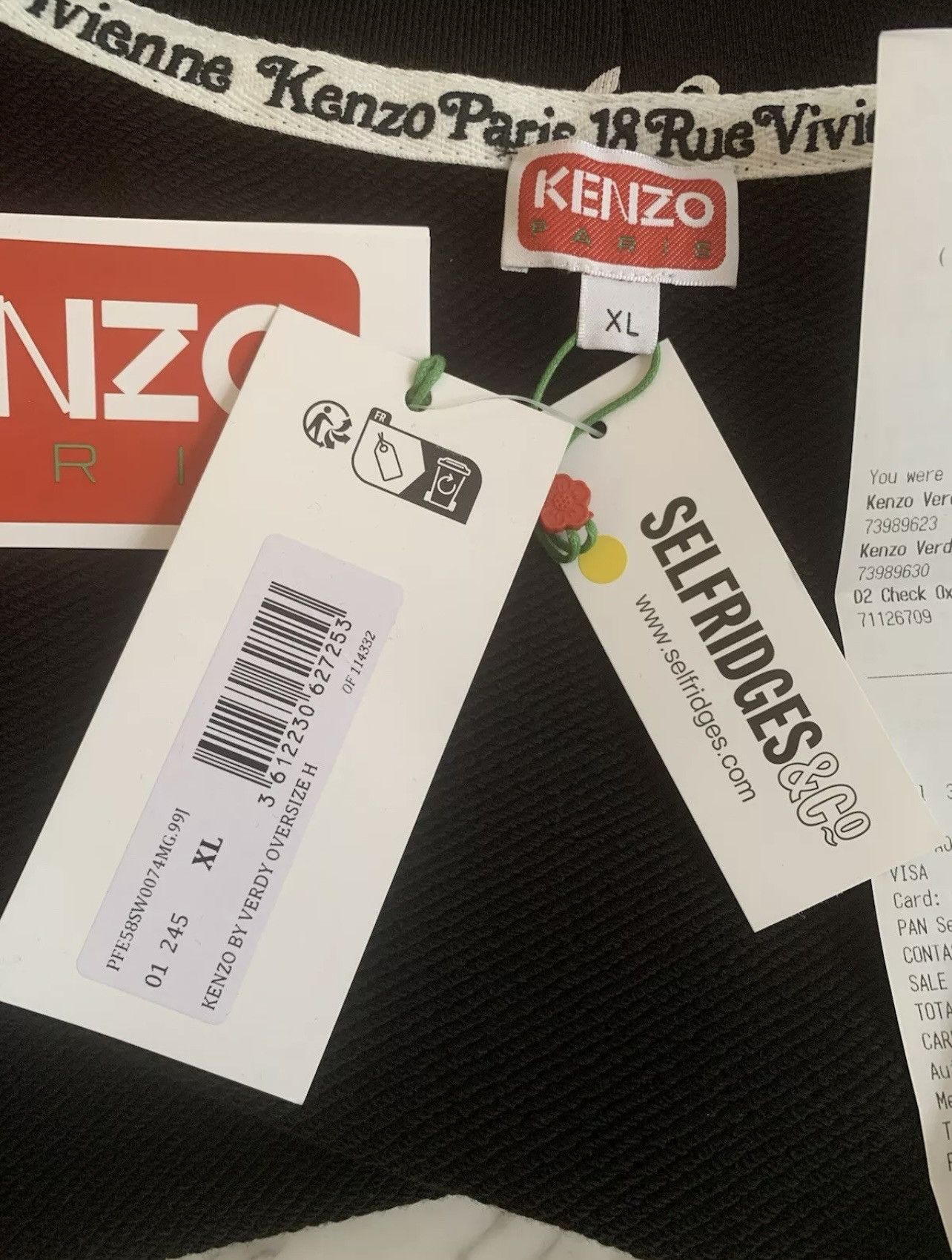 Kenzo KENZO X VERDY 'KENZO BY VERDY' OVERSIZED HOODED XL BLACK Size US XL / EU 56 / 4 - 7 Thumbnail