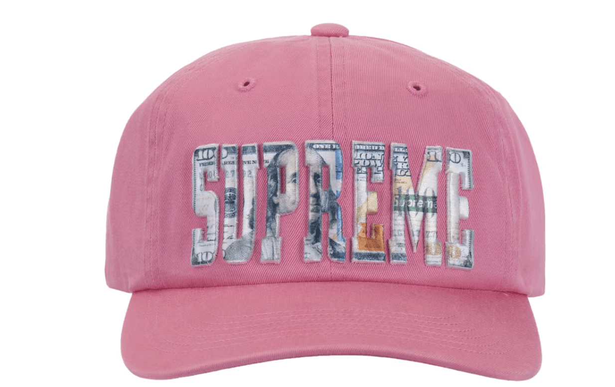 Supreme Supreme Embroidered Money Logo 6 Panel Hat Pink Adjustable Size ONE SIZE - 1 Thumbnail