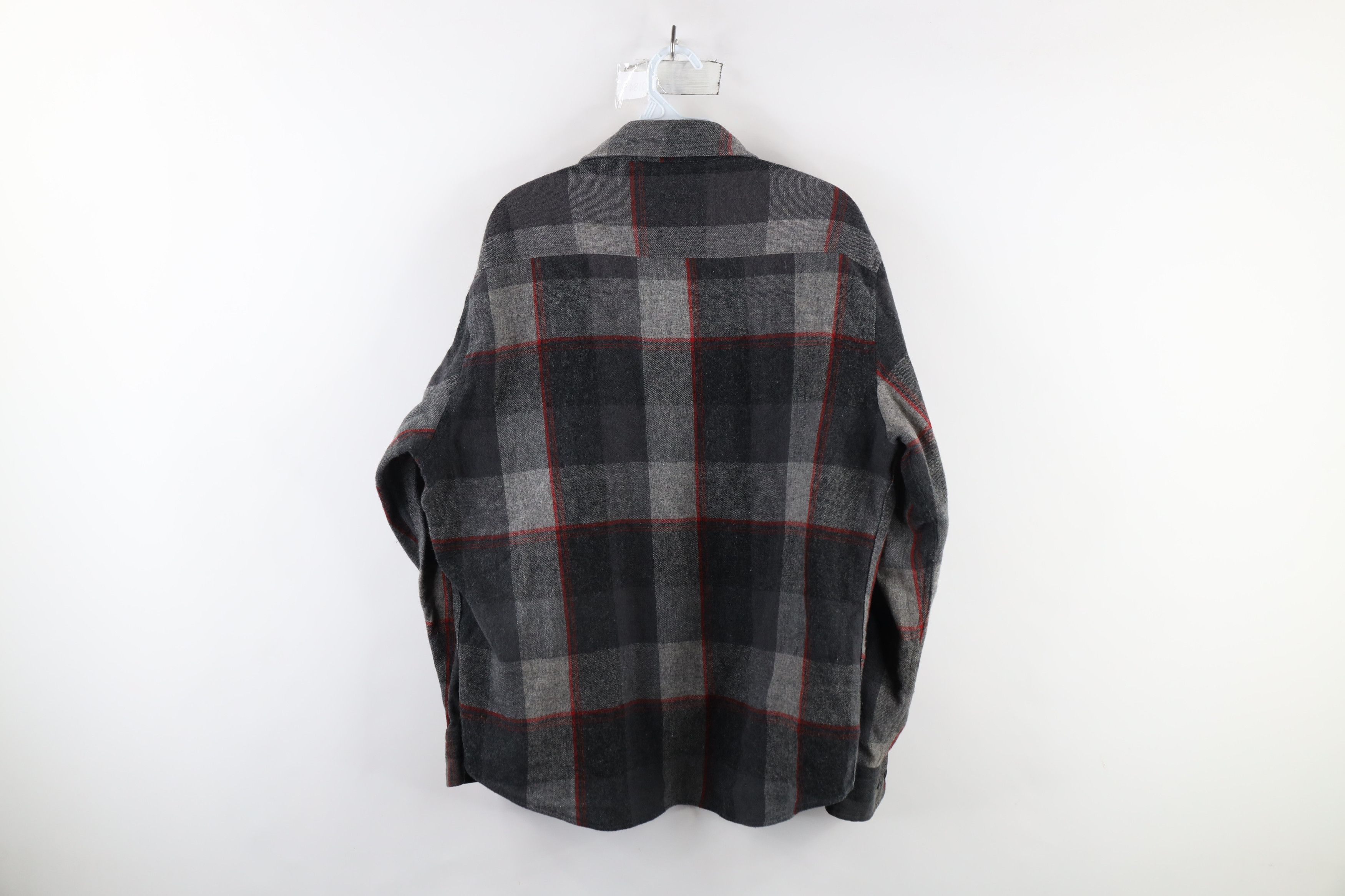 Vintage Vintage 70s Streetwear Wool Blend Knit Button Shirt Plaid Size US L / EU 52-54 / 3 - 11 Thumbnail