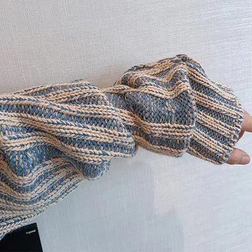Designer Streetwear Retro Knitted Striped Loose Sweater Pullover Size US L / EU 52-54 / 3 - 4 Thumbnail