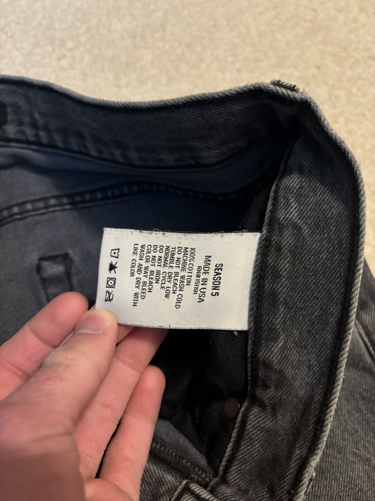 Kanye West Yeezy Season 5 Denim Jeans Black Size US 31 - 4 Thumbnail