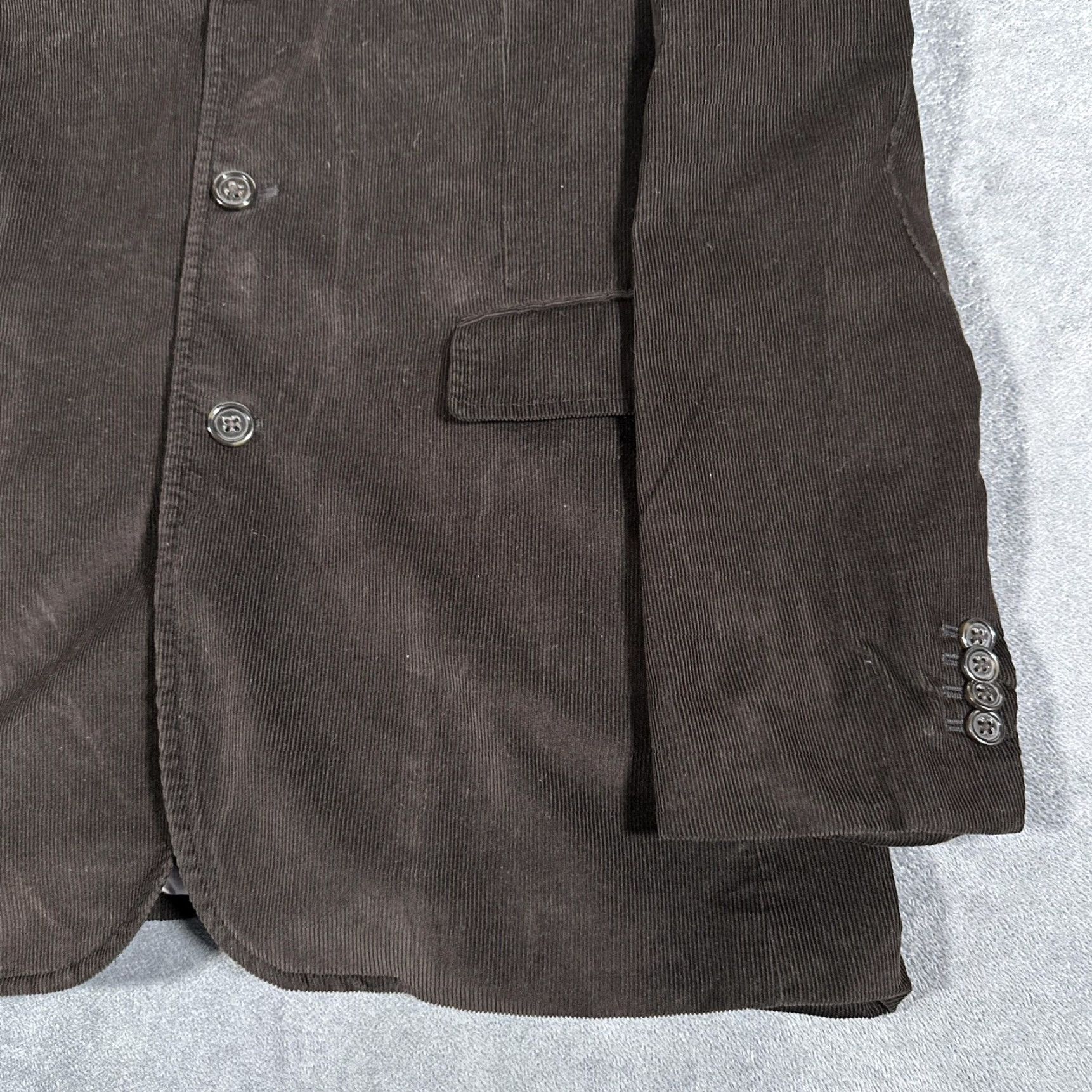 Banana Republic VINTAGE Banana Republic Sport Coat Corduroy Blazer Mens 44R Brown Elbow Patch 3-Button Slim Fit Coat Mens Size 42R - 3 Thumbnail