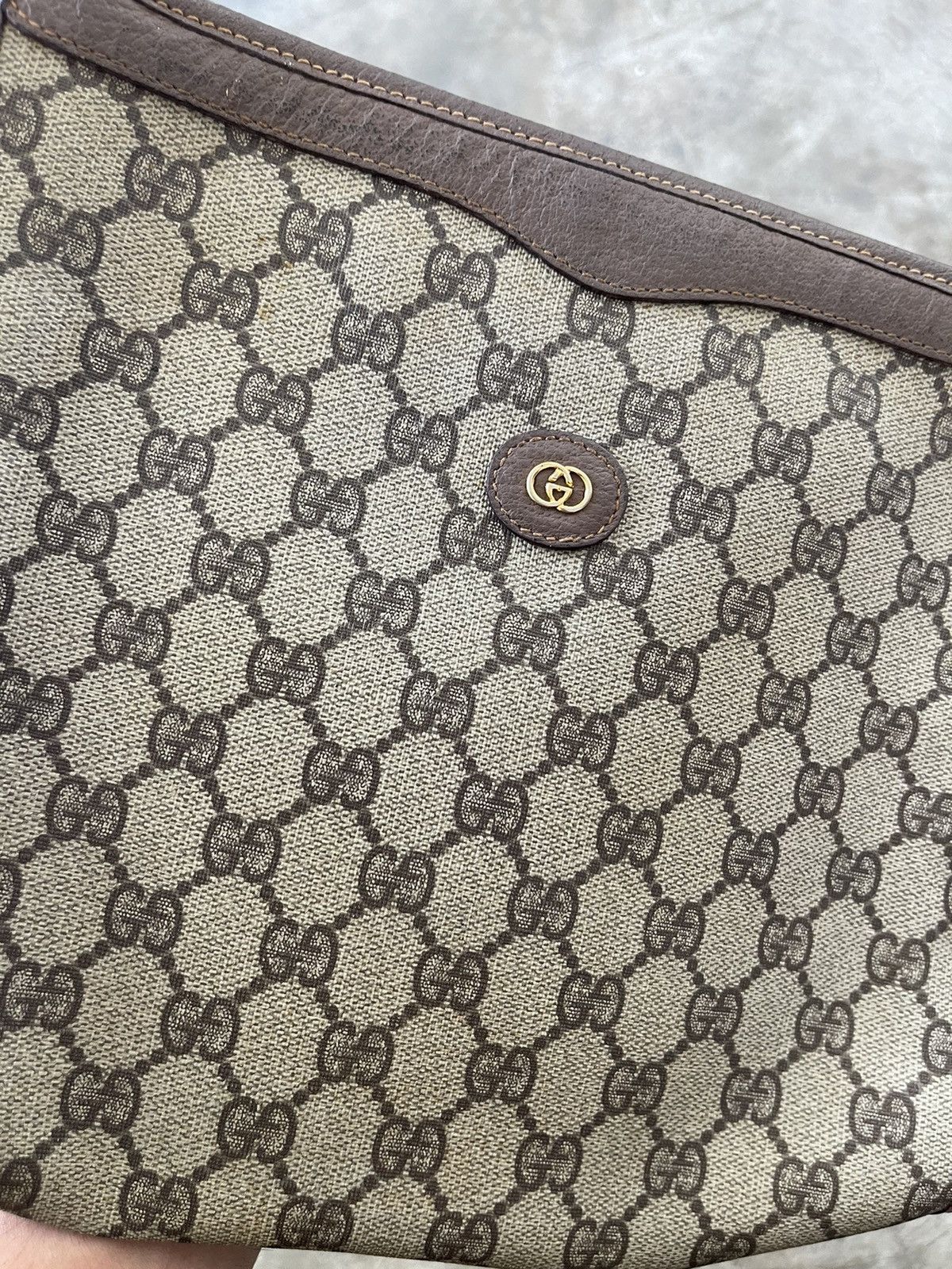 Gucci Gucci Monogram Clutch Bag GG Interlocking Zipper Size ONE SIZE - 3 Thumbnail