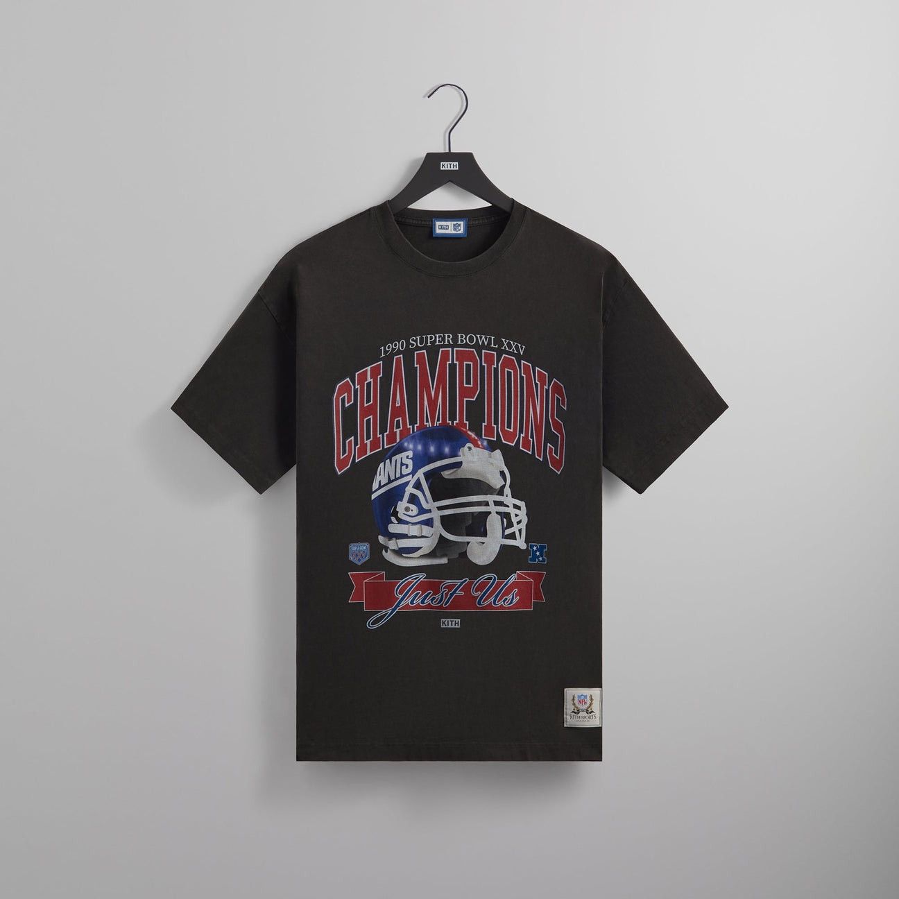 image of Kith x Nfl Giants Superbowl Vintage Tee in Black, Men's (Size XL)