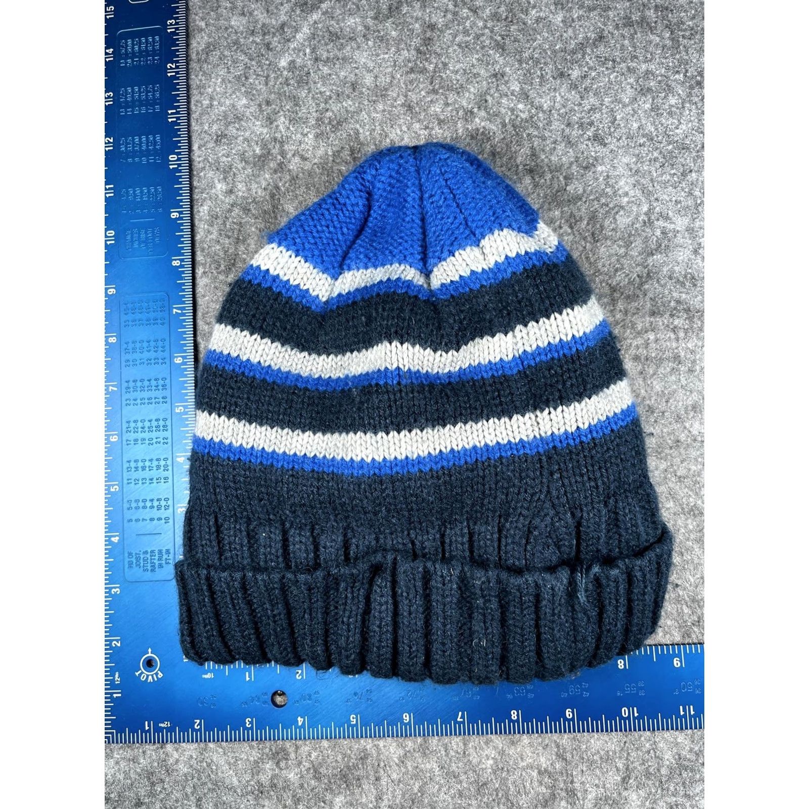 Vintage Swiss Tech Beanie Mens One Size Blue Striped Fleece Lined Knit Winter Hat Size US M / EU 48-50 / 2 - 4 Thumbnail