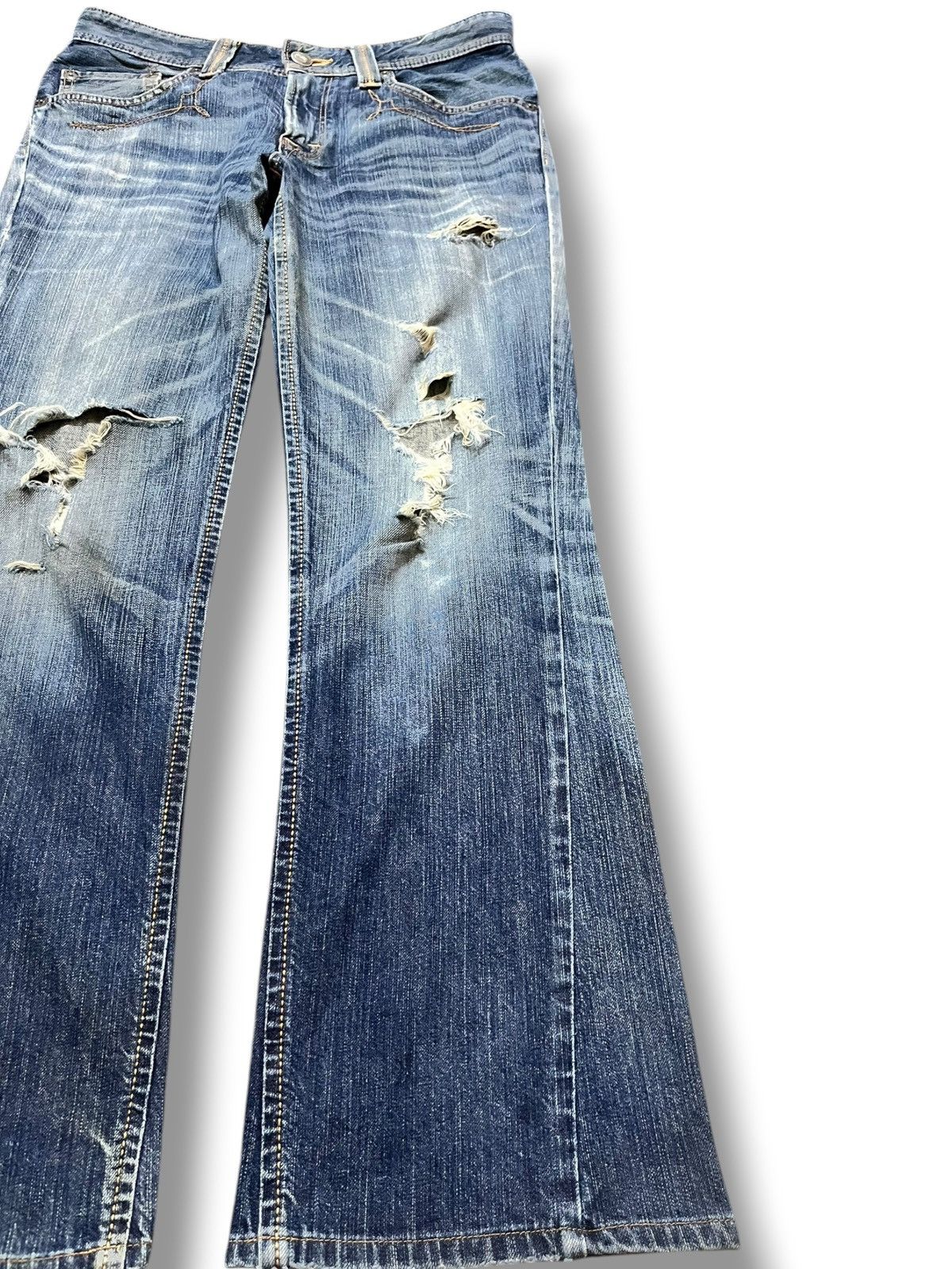 Edwin Vintage Edwin XV Flare Ripped Distressed Denim Size US 32 / EU 48 - 4 Thumbnail