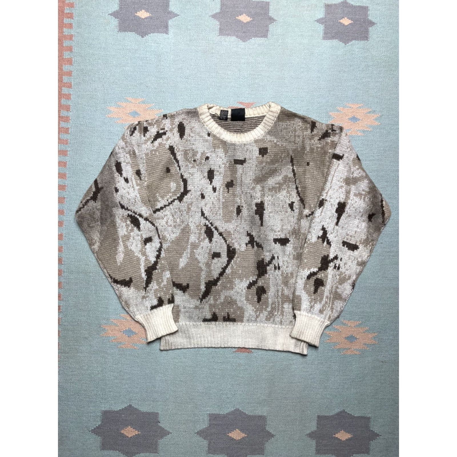 Vintage VINTAGE 80s 90s knit sweater Kennington abstract acrylic wool blend women’s XL Size XL / US 12-14 / IT 48-50 - 2 Thumbnail