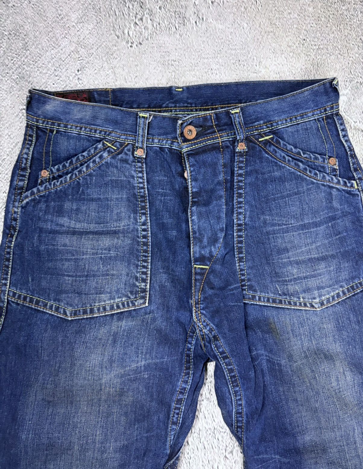 Evisu Evisu EU ED jeans vintage denim pants cargo navy blue Y2K Size US 31 - 6 Thumbnail