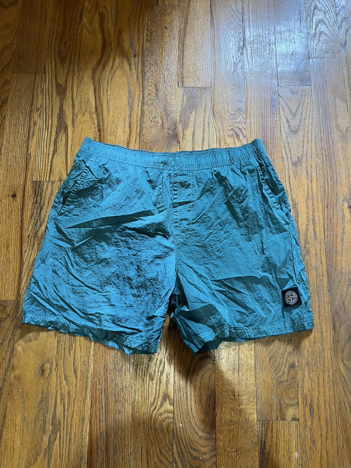 Stone Island Turquoise Metal Nylon Stone Island Swimshort Size US 36 / EU 52 - 1 Thumbnail
