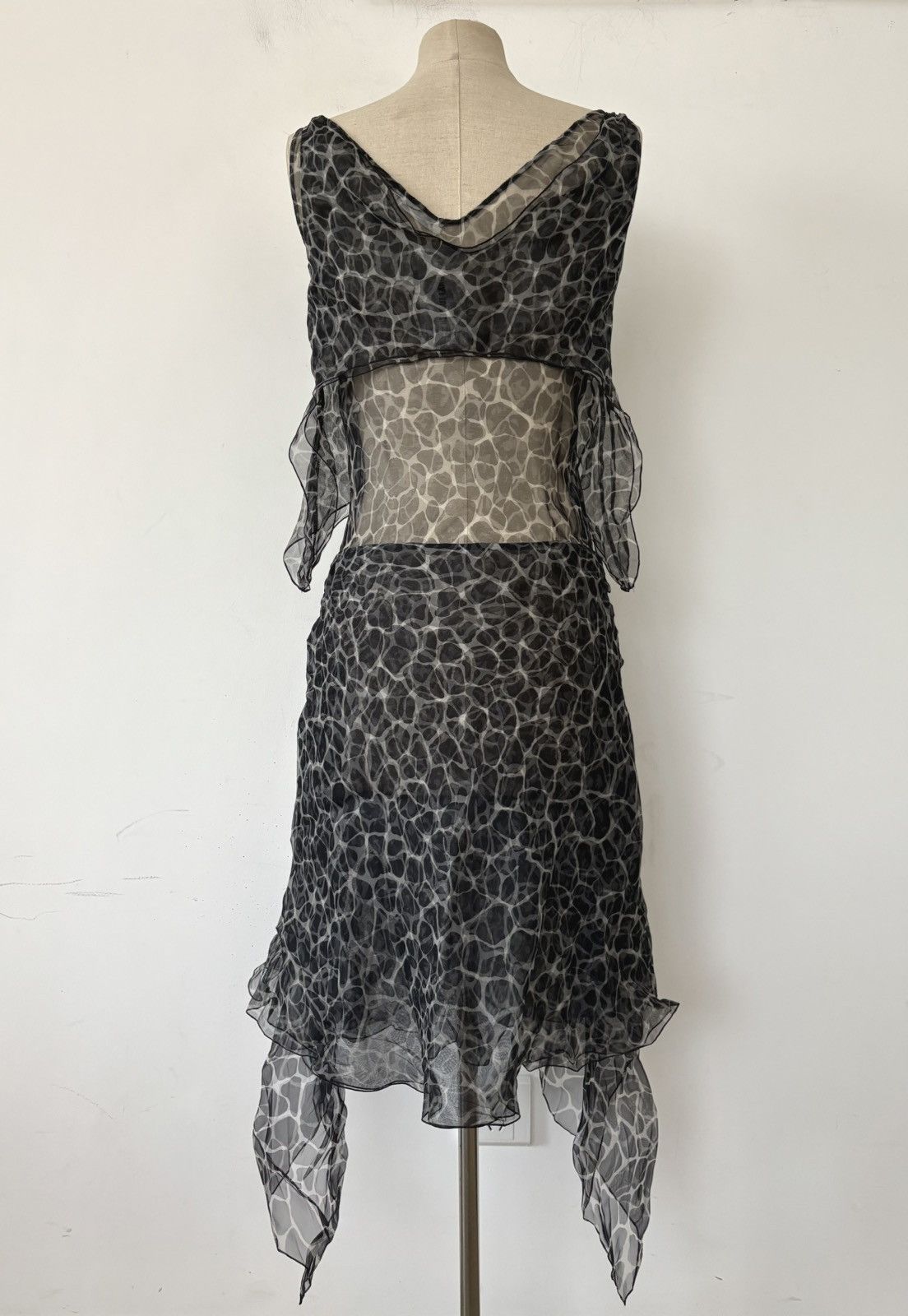 Helmut Lang 2002ss 3D cell print silk layered dress Size S / US 4 / IT 40 - 4 Thumbnail