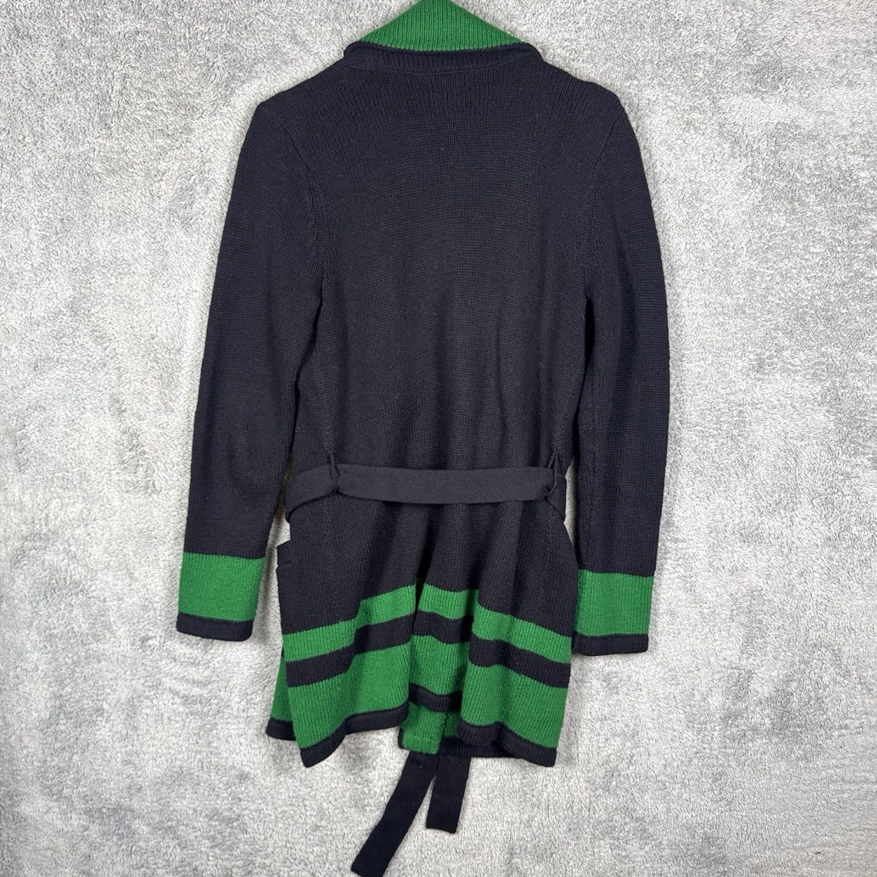 Ralph Lauren Lauren Ralph Lauren Shawl Sweater Cardigan Womens S Open Knit Wool Viscose Soft Knit Style Cardigan Striped Fall Winter Christmas Classic Womens Size S / US 4 / IT 40 - 6 Thumbnail