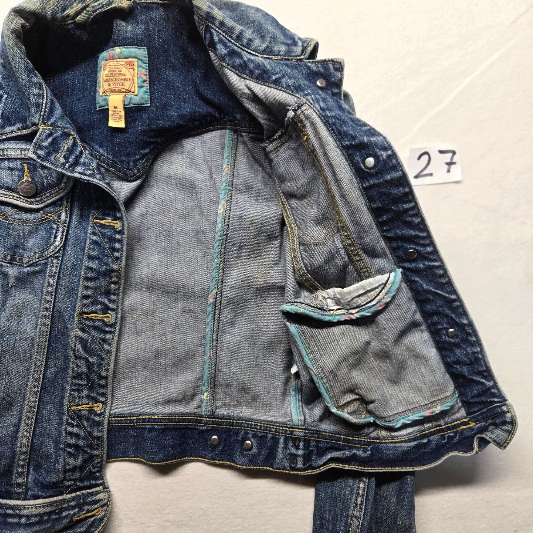 Abercrombie & Fitch Abercrombie Denim Jacket Womens Medium Blue Size 32" / US 10 / IT 46 - 2 Thumbnail