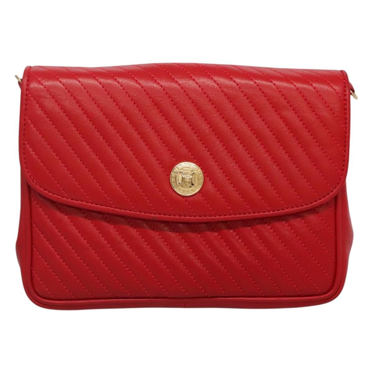 Celine CELINE Chain Shoulder Bag Leather Red Gold Size ONE SIZE - 2 Thumbnail
