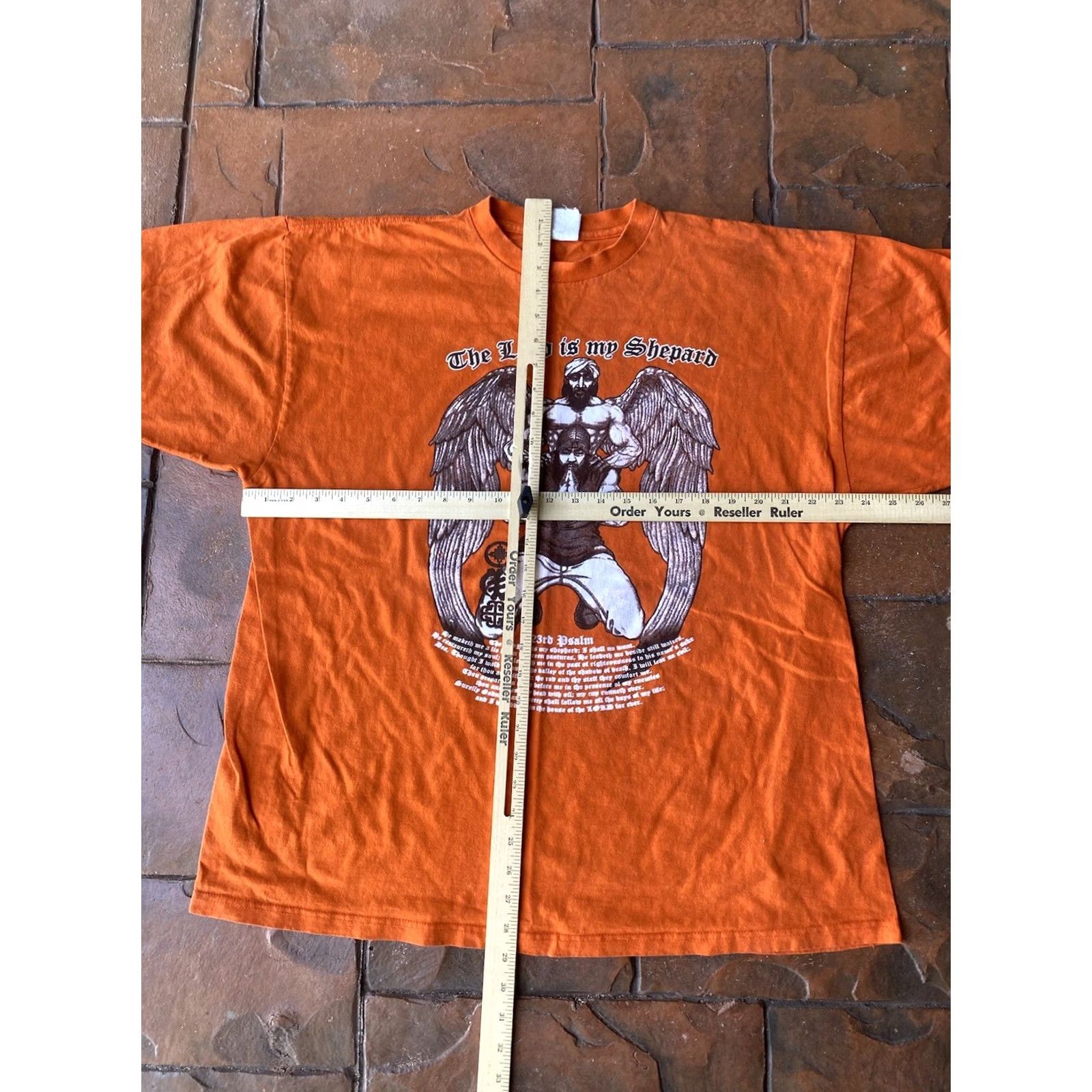 Vintage VINTAGE The Lord is My Shepherd Christian Jesus T-Shirt XL Orange Cotton Crew Neck Short Sleeve Grunge 90s Mens Turkey USA Size US XL / EU 56 / 4 - 7 Thumbnail