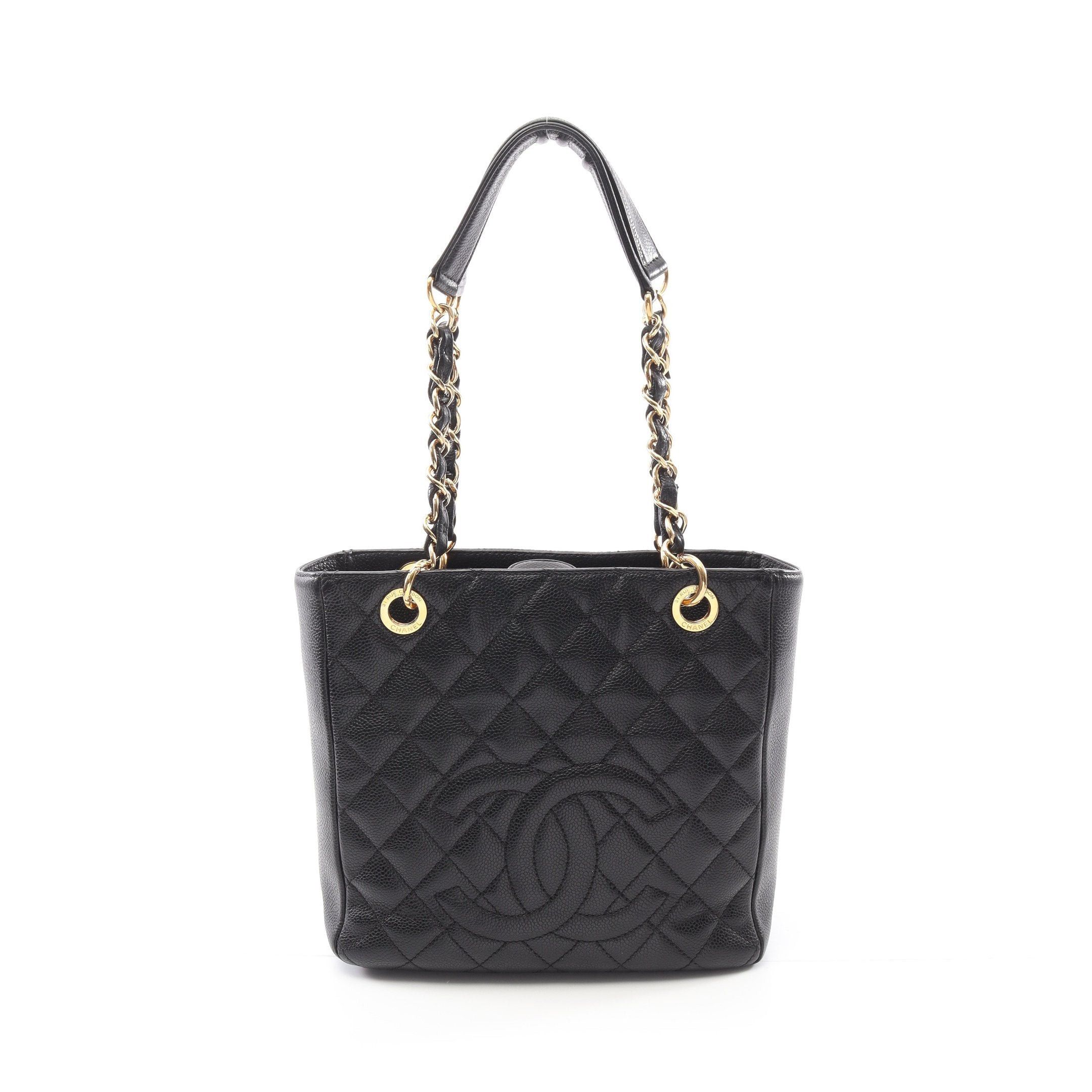 Chanel Chanel Matelasse Pst Chain Shoulder Bag Tote Caviar Skin Black Gold Hardware Size ONE SIZE - 1 Thumbnail