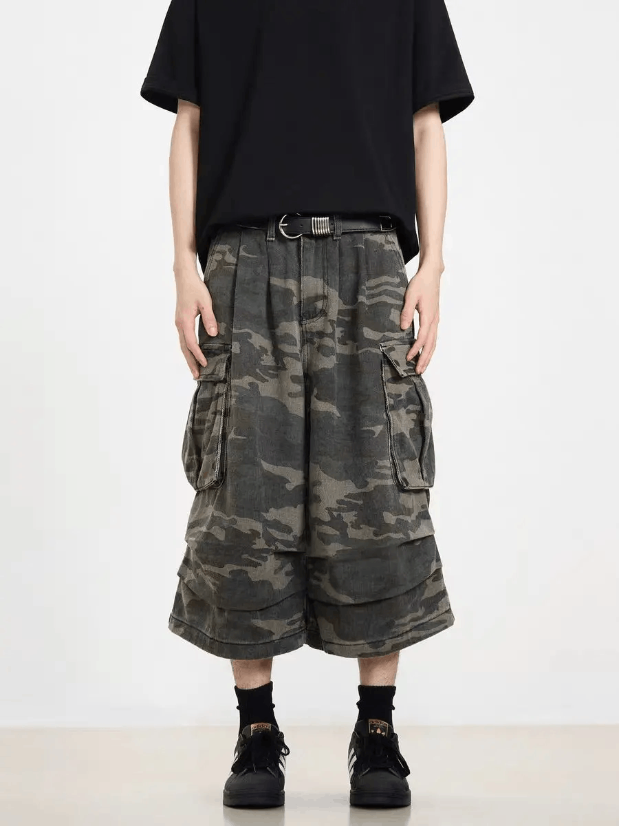 Vintage Vintage washed baggy camouflage shorts Size US 34 / EU 50 - 4 Thumbnail