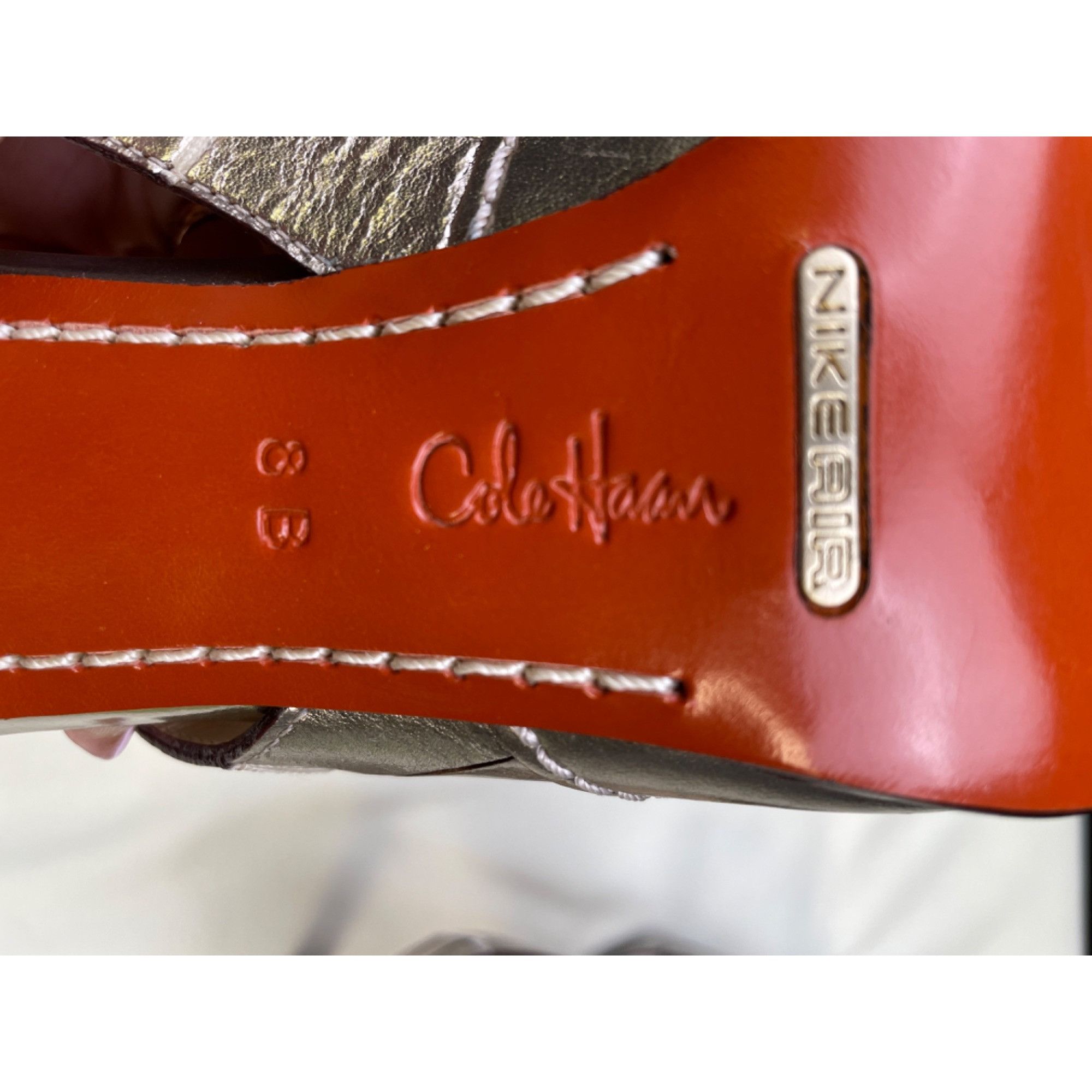 Cole Haan Cole Haan Women's Gold Leather Shoes/ Heeled 4" Sandals Size Size US 8 / IT 38 - 7 Thumbnail