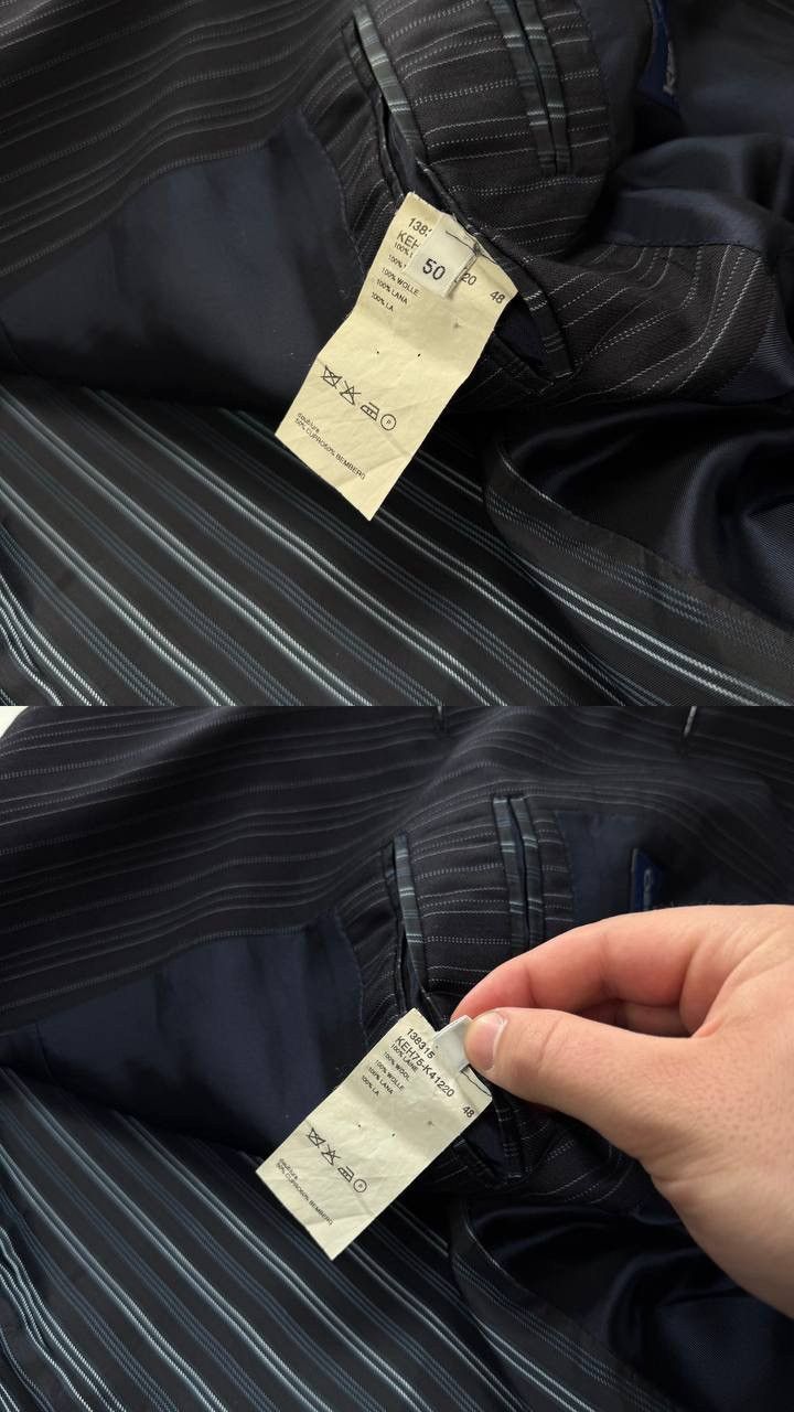 Kenzo Vintage Kenzo Homme Striped Three Button Wool Blazer Navy 50 Size 50R - 23 Thumbnail