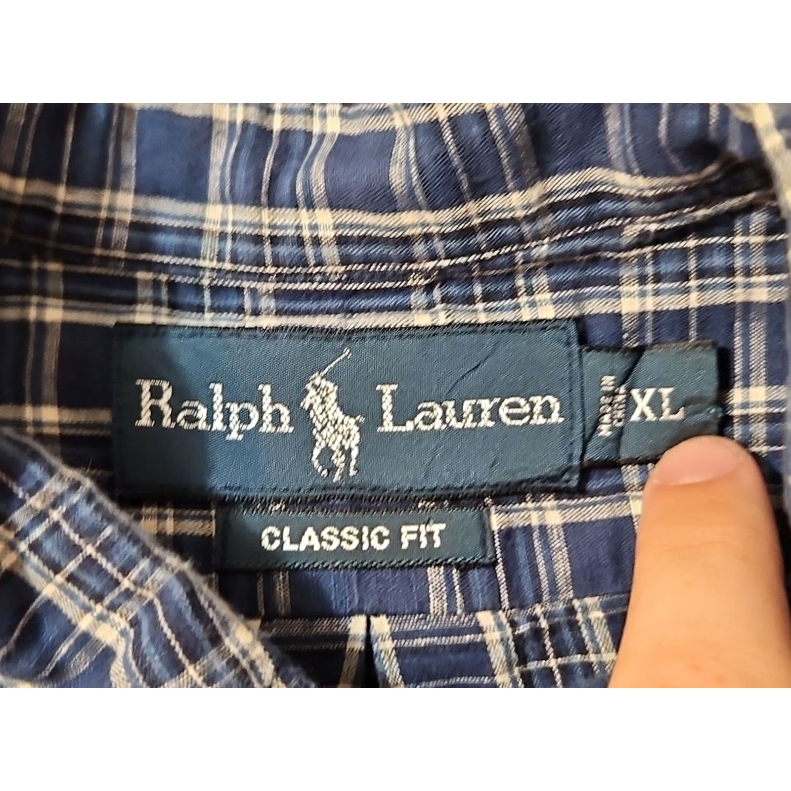 Polo Ralph Lauren Polo Ralph Lauren Blue Cotton Linen Blend Classic Fit Logo L/S Shirt Sz XL Mens Size US XL / EU 56 / 4 - 3 Thumbnail