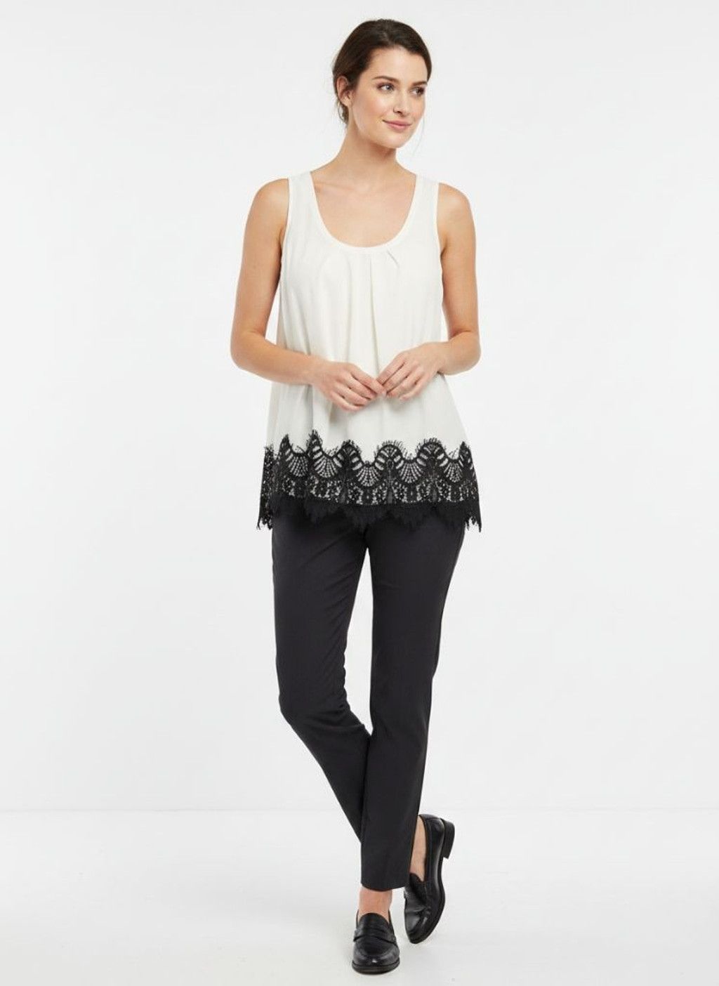 Express Express Lace Detail Sleeveless Tank Blouse Size XS Size XS / US 0-2 / IT 36-38 - 1 Thumbnail