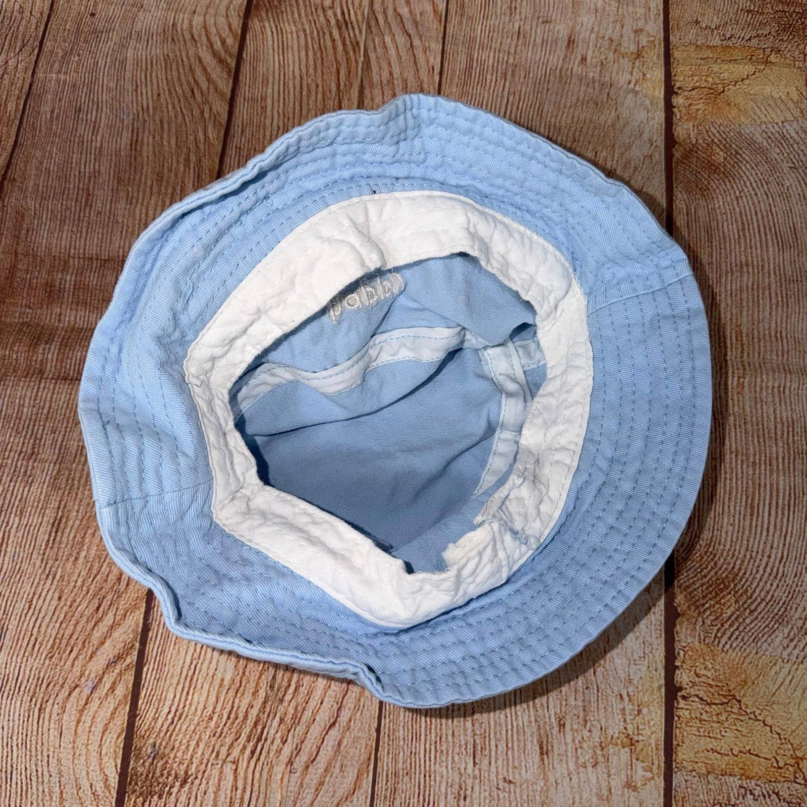 Other Light Blue 'Happy Camper' Embroidered Bucket Hat Size ONE SIZE - 3 Thumbnail
