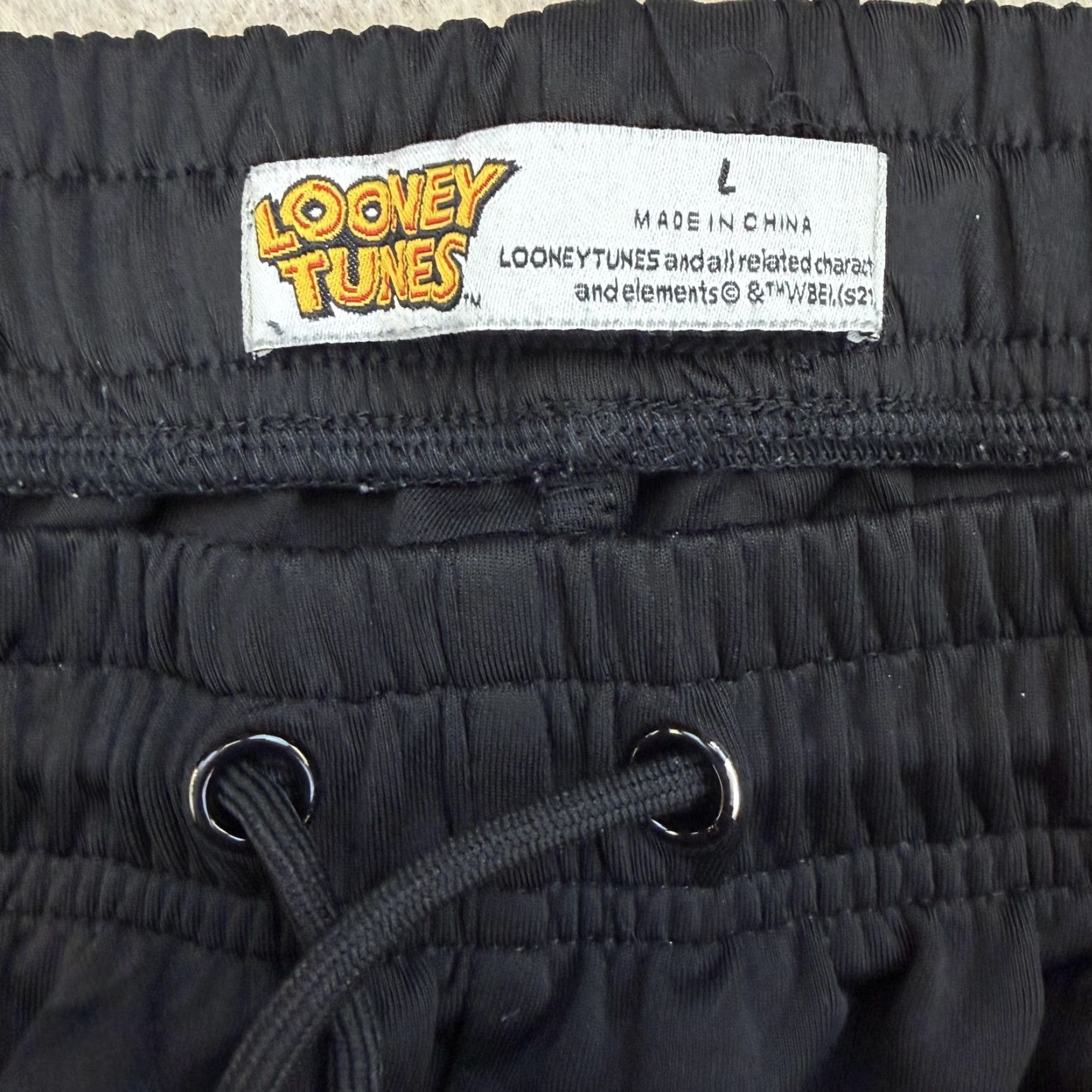 Vintage Looney Tunes Sweatpants Mens Large Black Tasmanian Devil Taz Lounge Pants Size US 33 - 7 Thumbnail