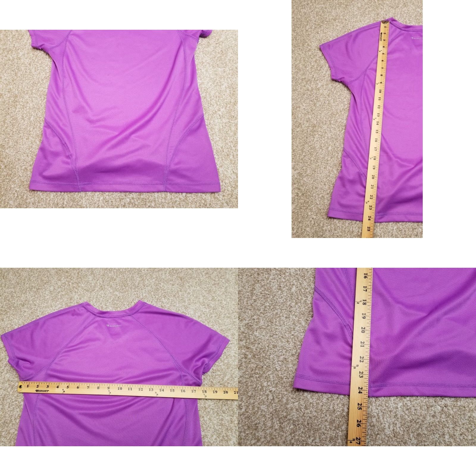 Champion Champion Double Dry Shirt Women Medium Purple Vneck Pullover Performance Stretch Size M / US 6-8 / IT 42-44 - 8 Thumbnail