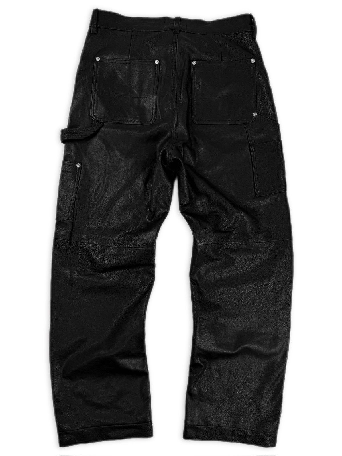 Enfants Riches Deprimes AW25 Enfants Riches Deprimes Wide Black Leather Double Knee Carpenter Pants Size US 32 / EU 48 - 3 Thumbnail