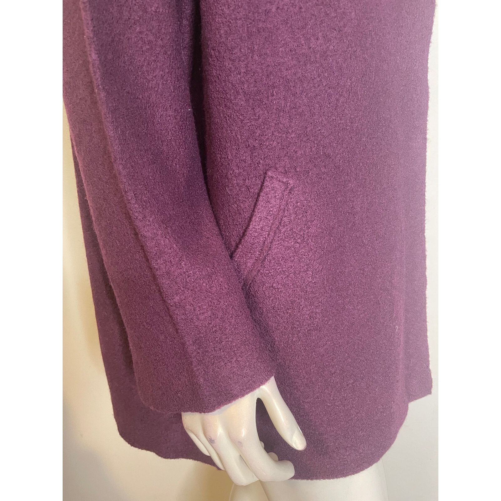 Eileen Fisher Eileen Fisher Plum Boiled Wool Kimono Jacket L NWT $348 Size L / US 10 / IT 46 - 7 Thumbnail