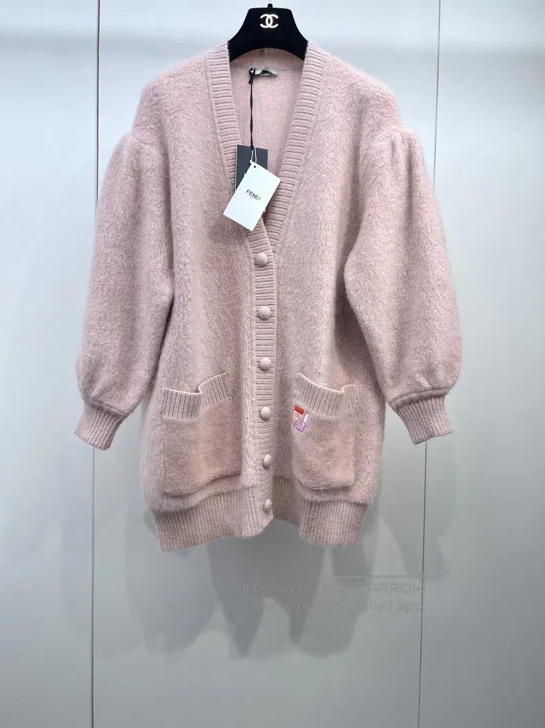 Fendi Fendi Pink Mohair Cardigan Size XS / US 0-2 / IT 36-38 - 1 Thumbnail