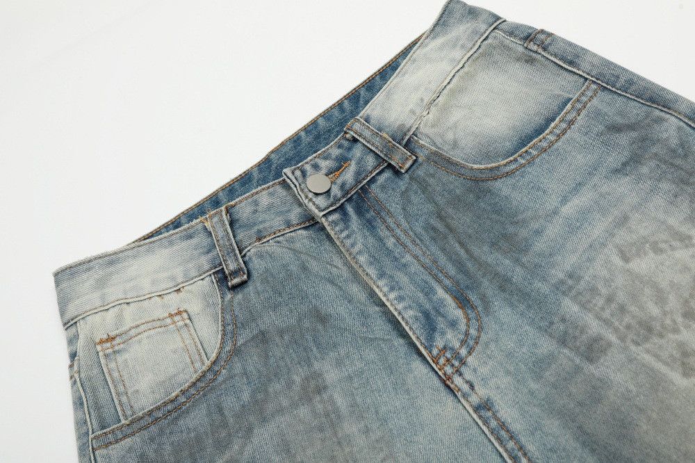 Jean Men's loose distressed washed casual straight ripped jeans Size US 32 / EU 48 - 3 Thumbnail