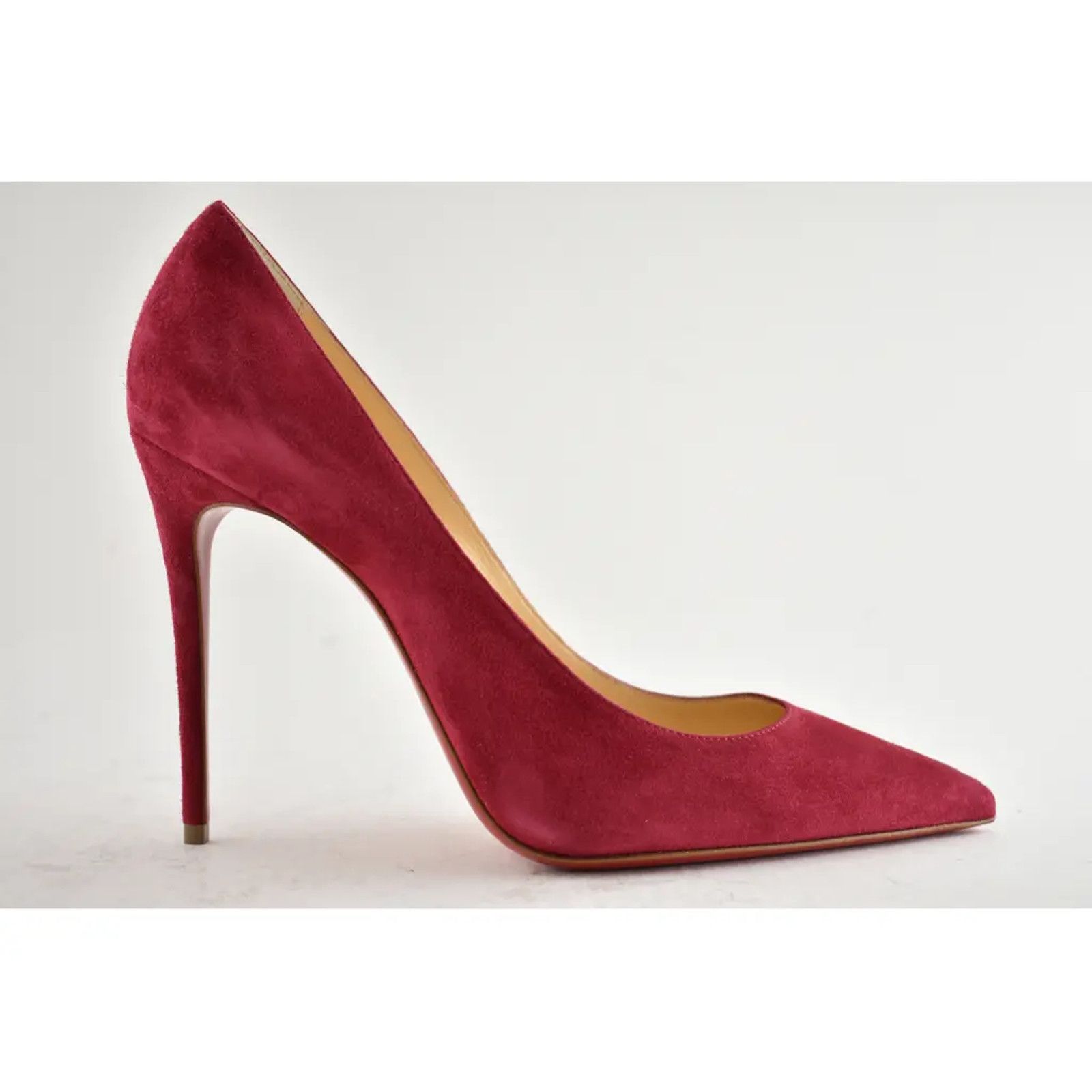 Christian Louboutin Kate 100 Persan Pink Raspberry Suede Pointed Heel Pump 41 Size US 11 / IT 41 - 2 Thumbnail