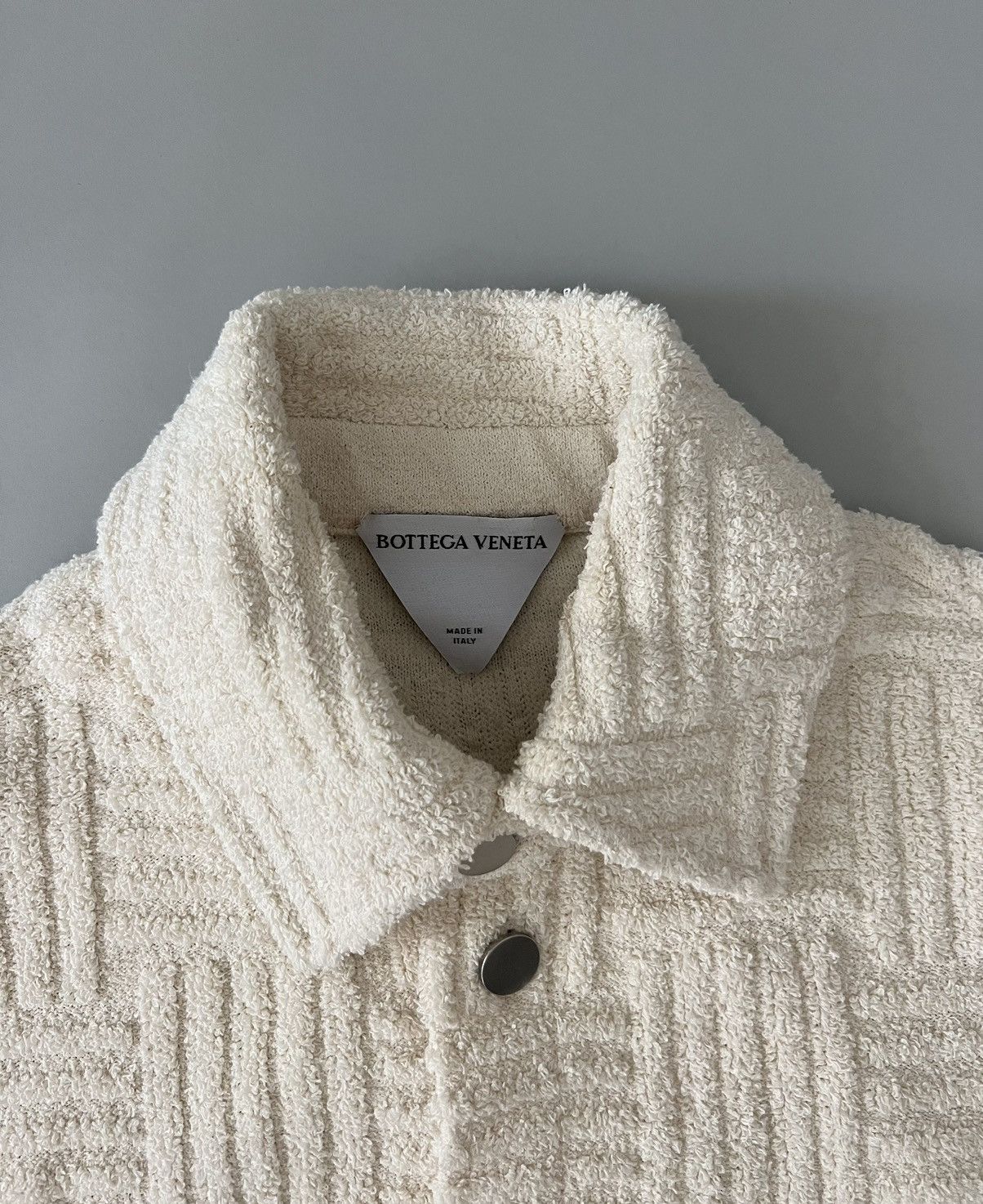 Bottega Veneta Bottega Veneta Cream Intreccio Terry Shirt Size US S / EU 44-46 / 1 - 7 Thumbnail