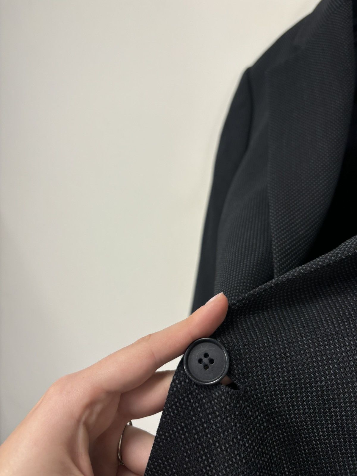 Emporio Armani Emporio Armani Men’s Birdseye Weave Gray Wool Blazer Jacket Size 40R - 7 Thumbnail