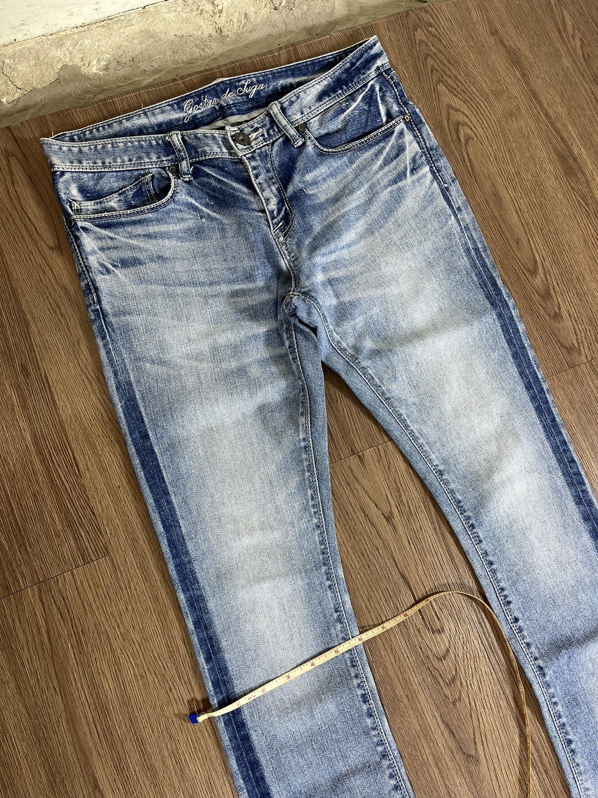 GOSTAR DE FUGA Gostar de Fuga Slim Fit Faded Denim Jeans Size US 31 - 16 Thumbnail