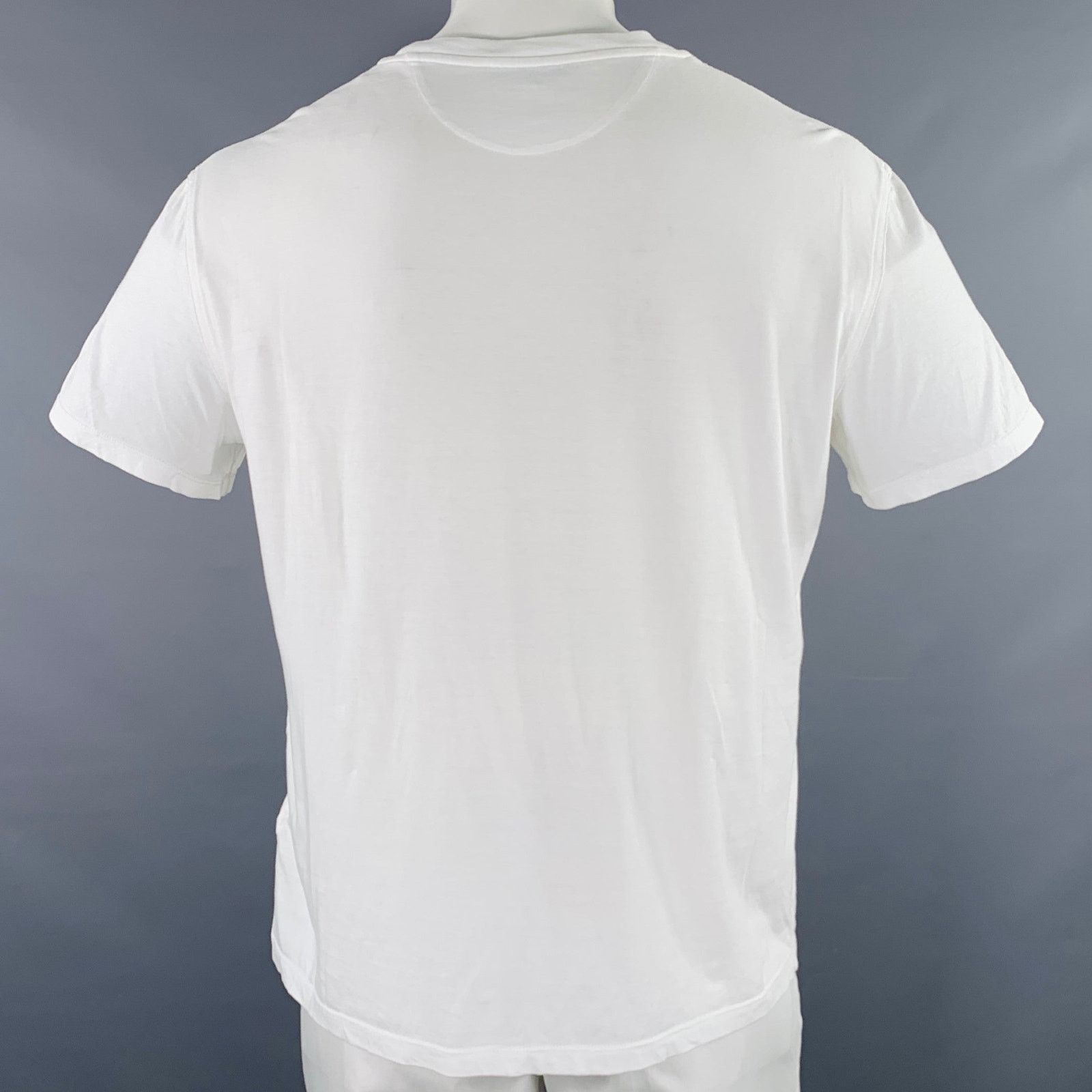 Valentino VALENTINO Size XL White Cotton Crew Neck T-shirt Size US XL / EU 56 / 4 - 4 Thumbnail