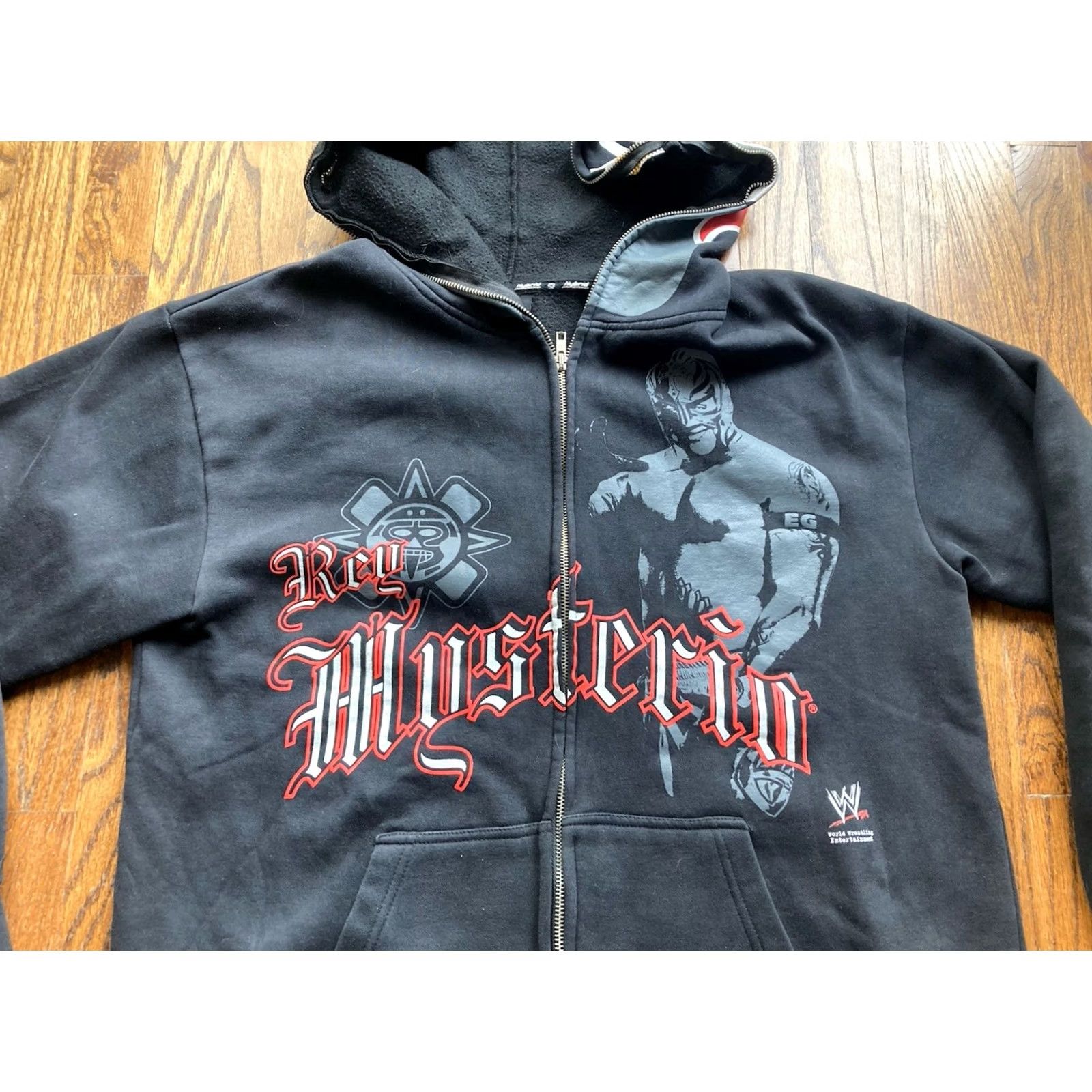Vintage VINTAGE WWE Hoodie Mens Size L Black Zip Hooded 90s Grunge Sports Shirt/Hoody Size US L / EU 52-54 / 3 - 4 Thumbnail