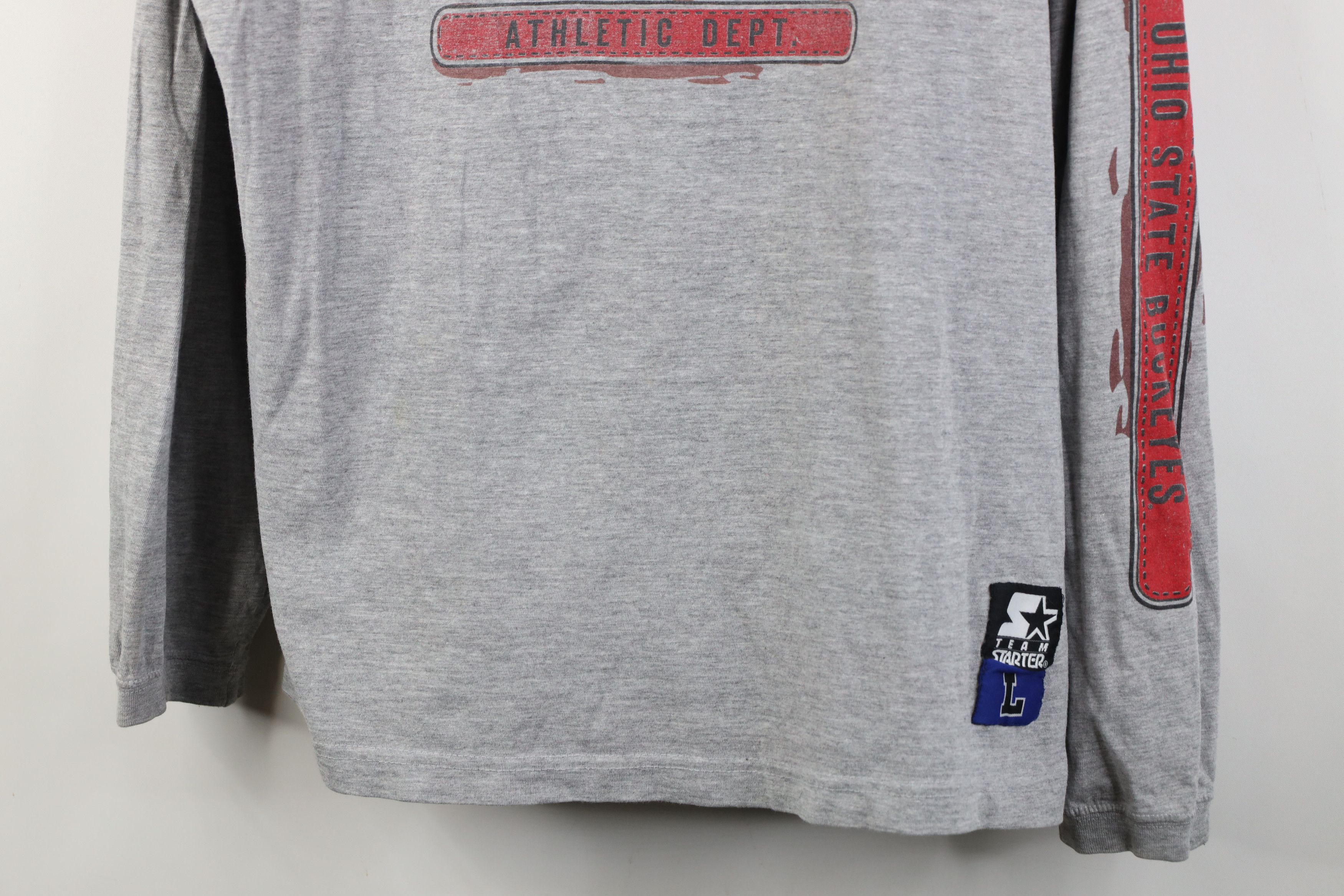 Starter Vintage 90s Starter Ohio University Long Sleeve T-Shirt Size US L / EU 52-54 / 3 - 3 Thumbnail