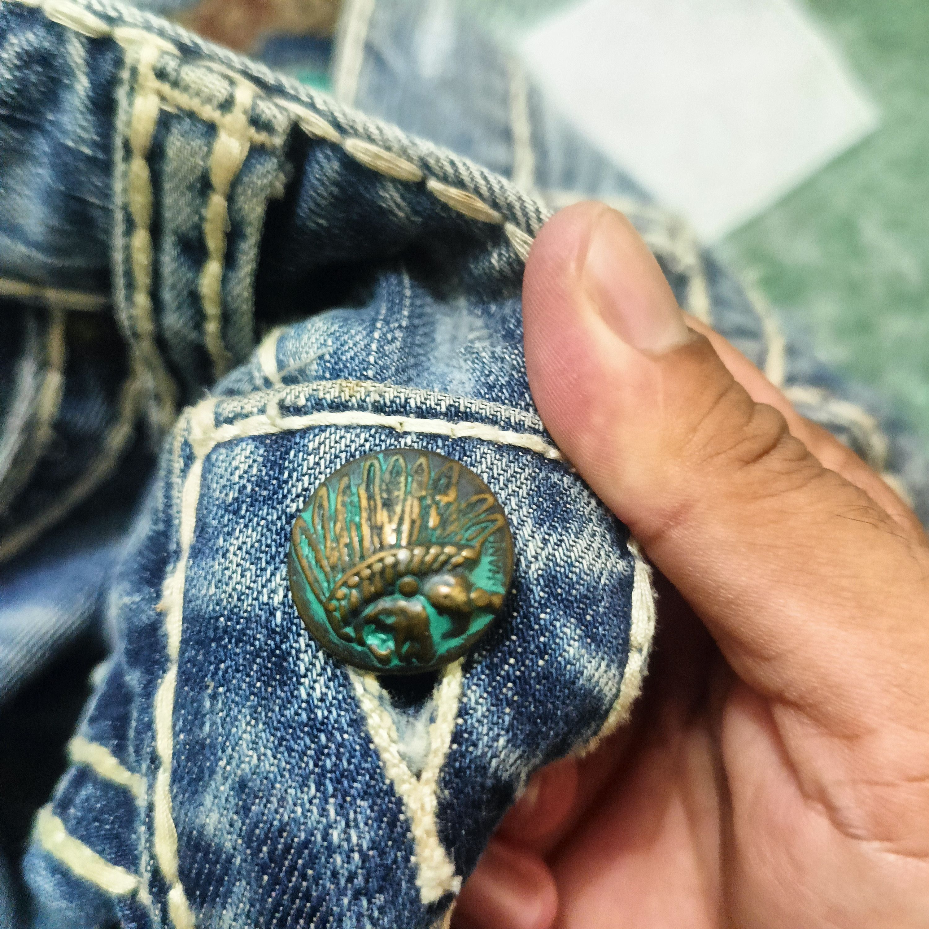 Who Decides War Japanese Shane jeans distressed white stitch Flared jeans Size US 30 / EU 46 - 4 Thumbnail